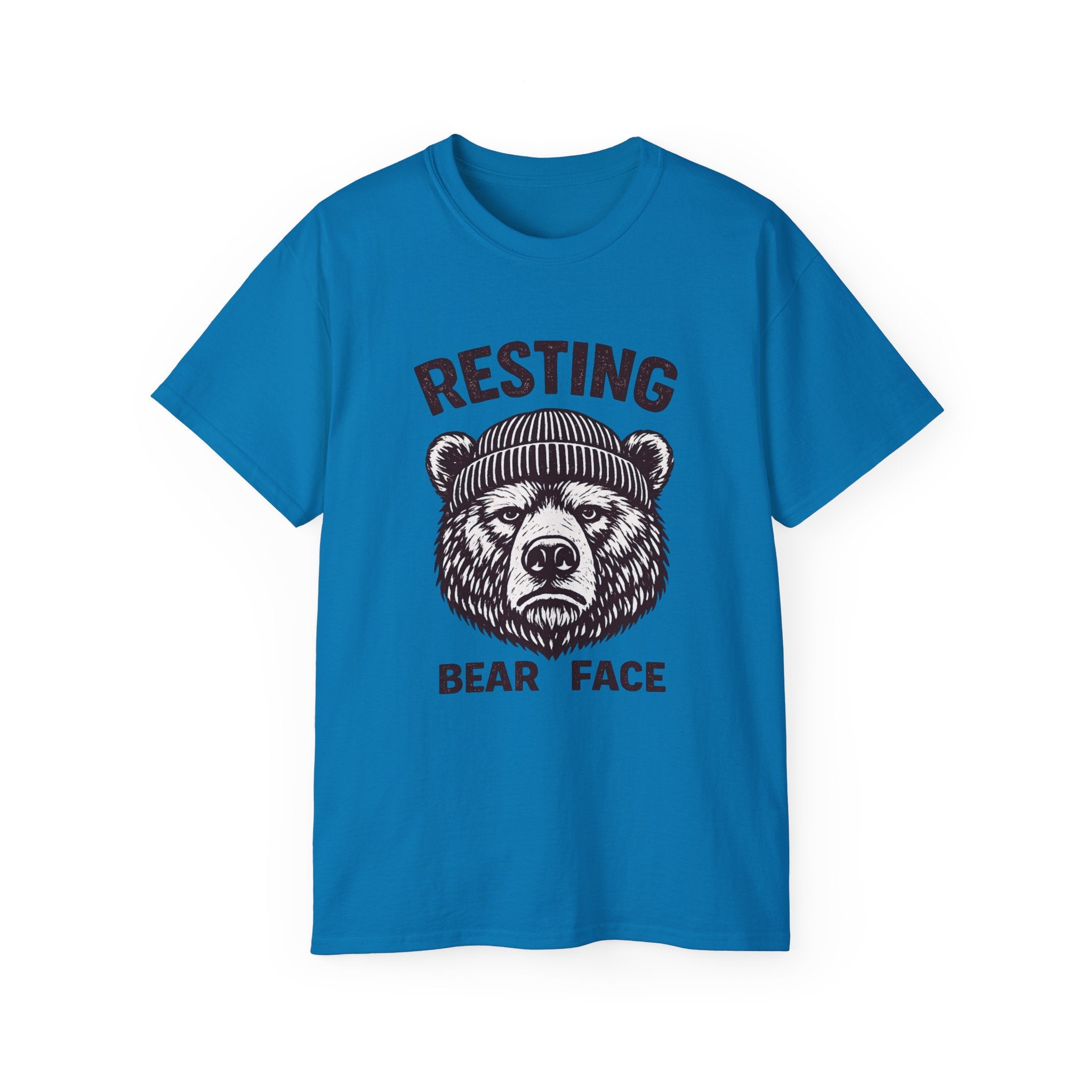 "Resting Bear Face" Graphic Tee, Funny Bear Illustration
