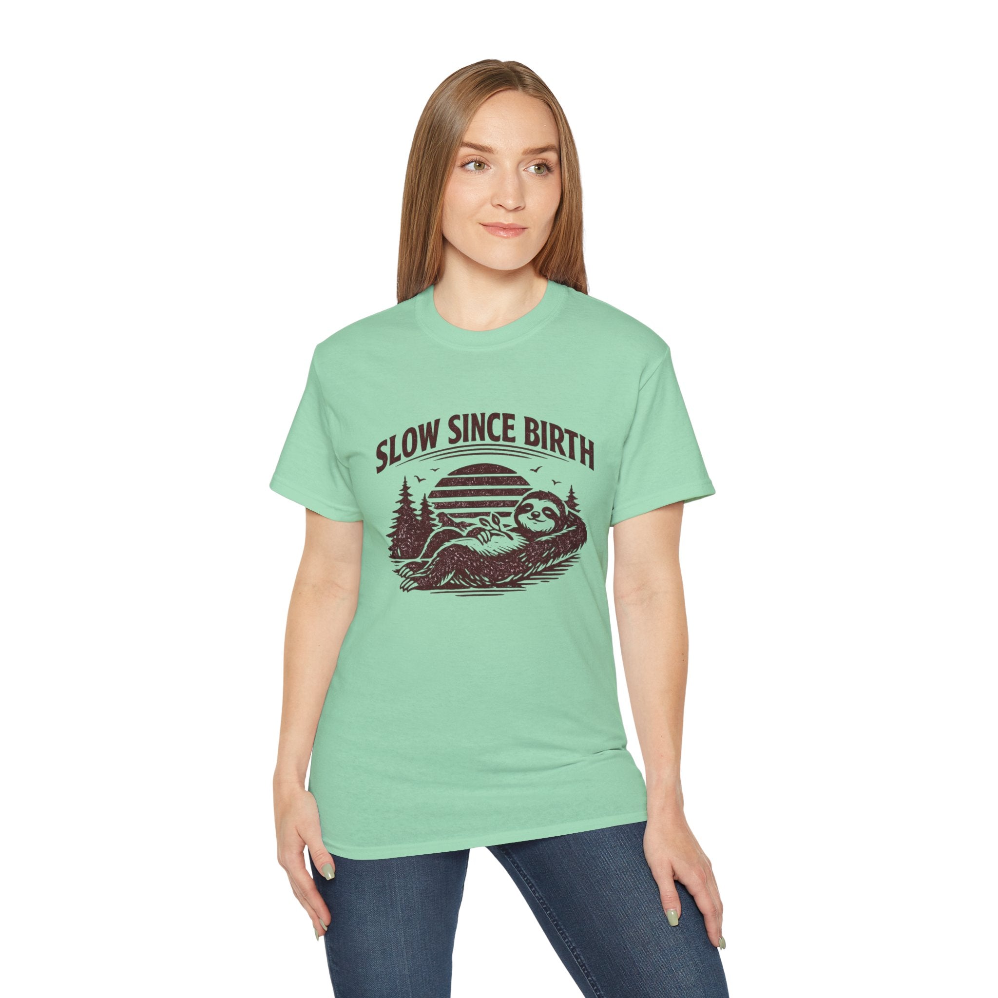 Slow Since Birth Sloth Tee — Funny Retro Nature T-Shirt