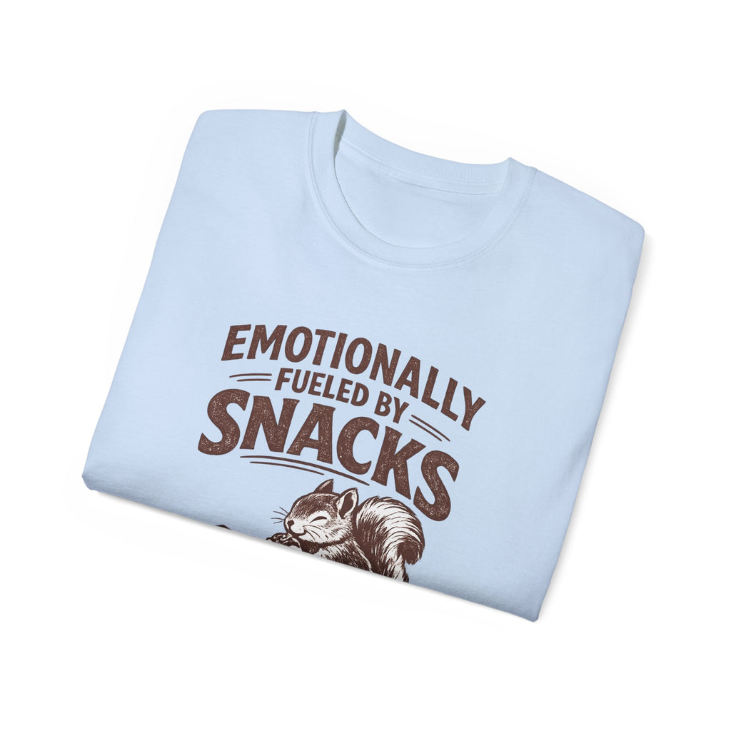 Emotionally Fueled by Snacks T-Shirt — Cute Squirrel Snack Graphic Tee