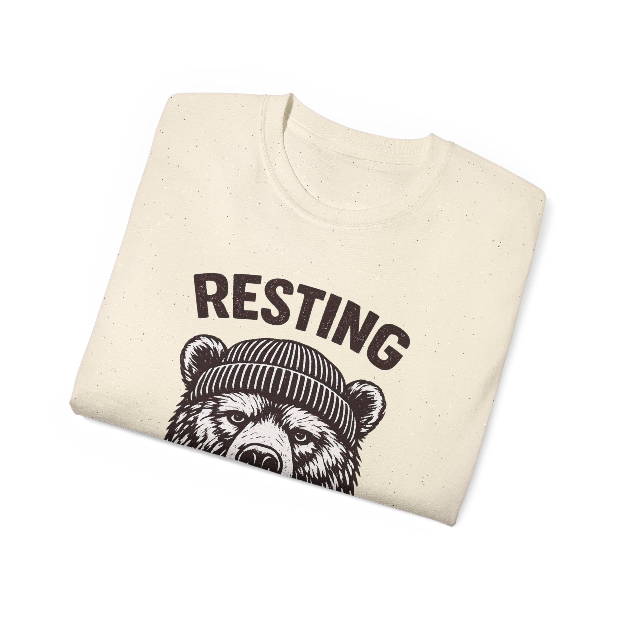 "Resting Bear Face" Graphic Tee, Funny Bear Illustration