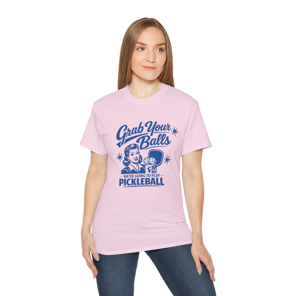 Grab Your Balls Pickleball T‑Shirt — Funny Retro Pickleball Tee