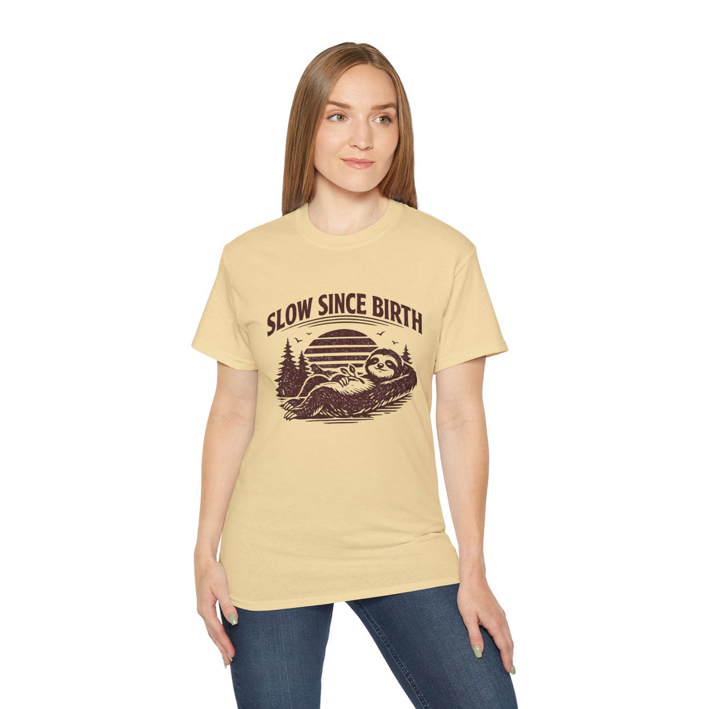 Slow Since Birth Sloth Tee — Funny Retro Nature T-Shirt