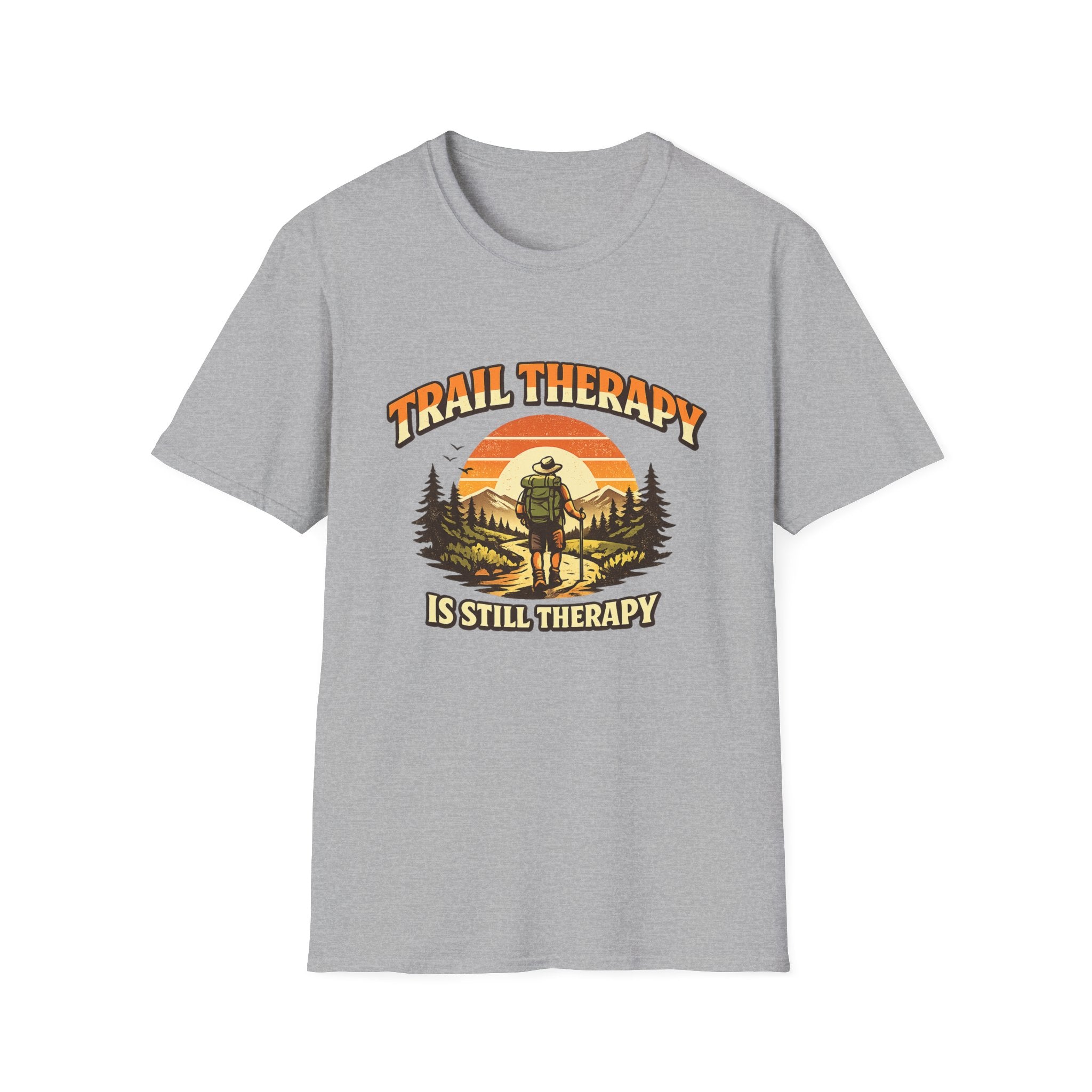 Men’s Trail Therapy T-Shirt — 'Trail Therapy Is Still Therapy' Male Hiking Graphic Tee