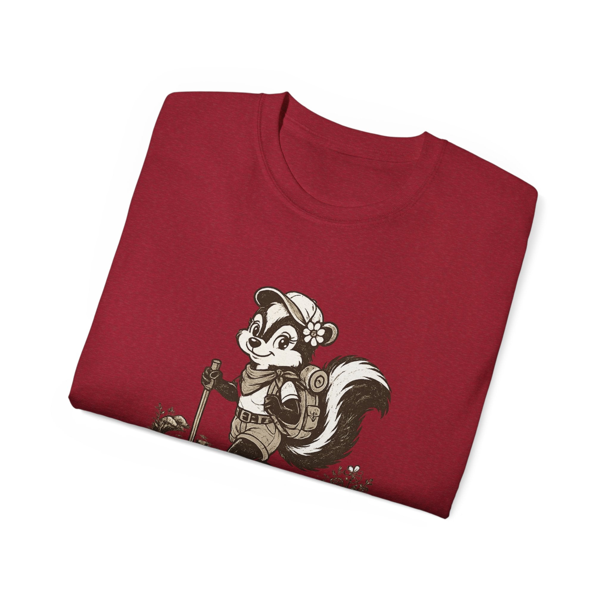 Friendly-ish Woman's Hiking Skunk Tee — Retro Outdoors Graphic T-Shirt