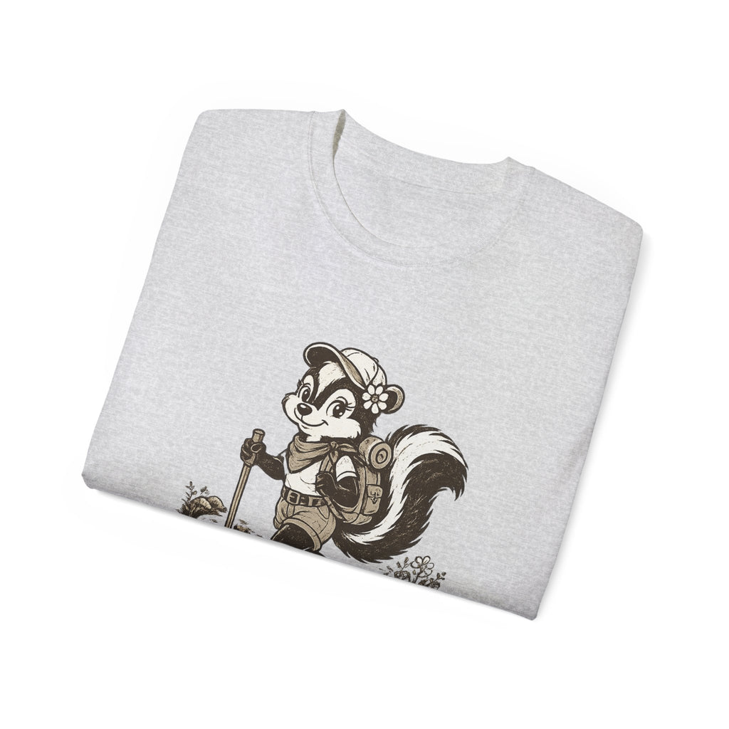 Friendly-ish Woman's Hiking Skunk Tee — Retro Outdoors Graphic T-Shirt