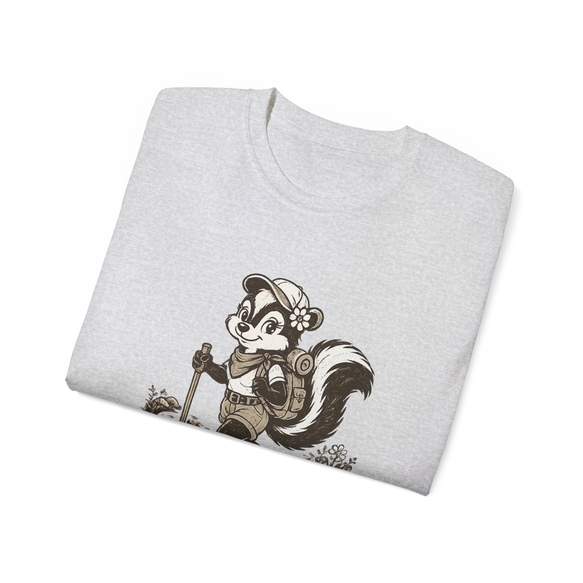 Friendly-ish Woman's Hiking Skunk Tee — Retro Outdoors Graphic T-Shirt