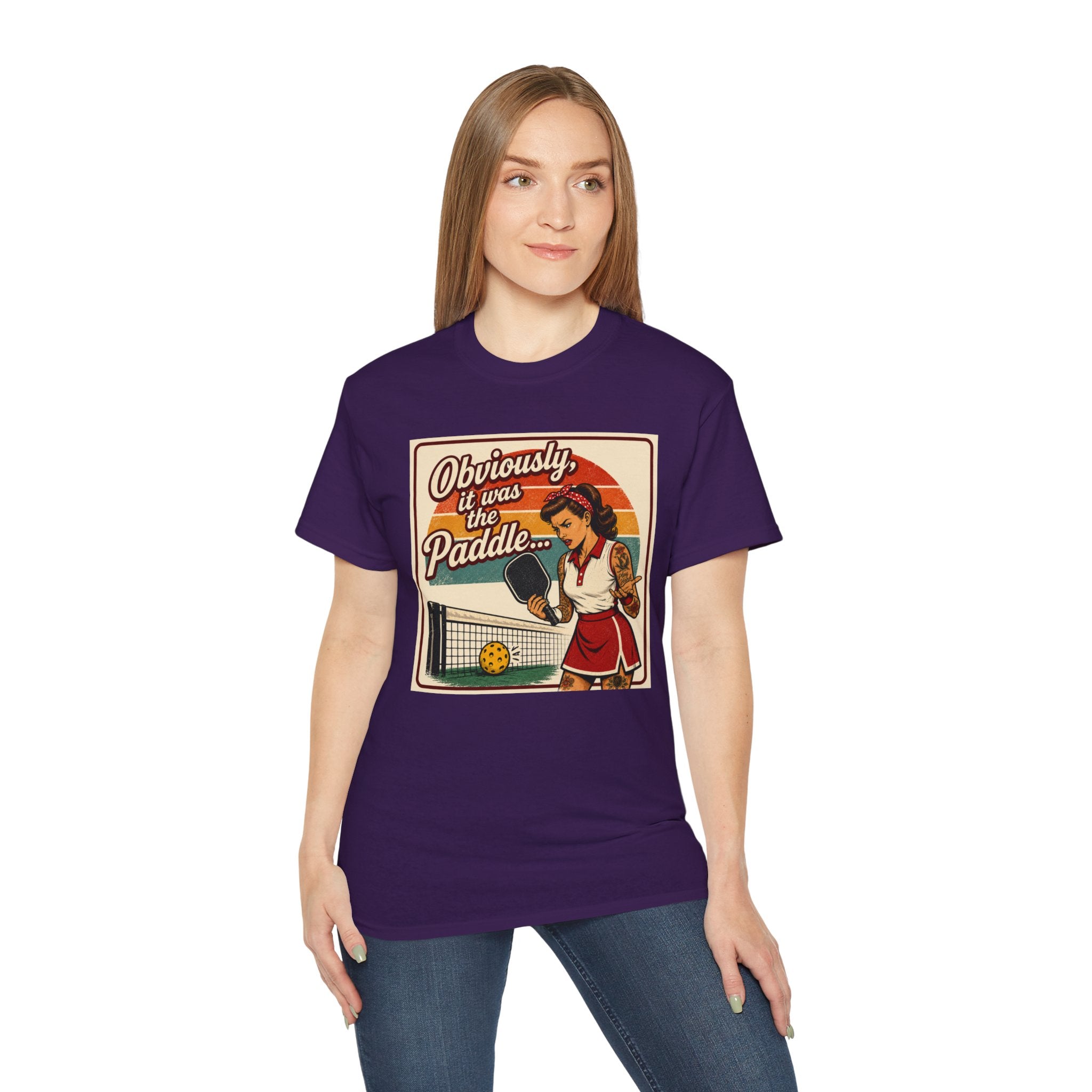 Pickleball Tee - "Obviously It Was The Paddle" Retro Vintage Design