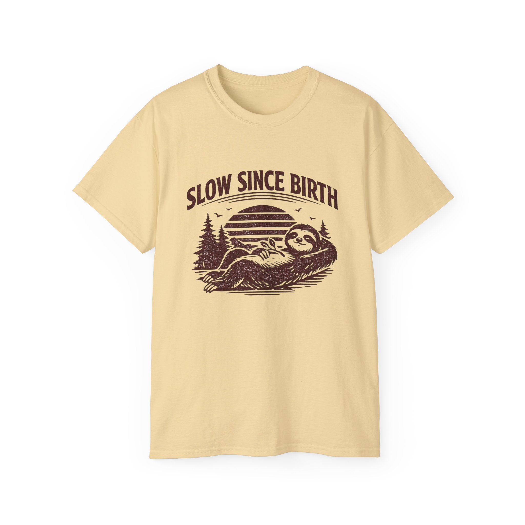 Slow Since Birth Sloth Tee — Funny Retro Nature T-Shirt