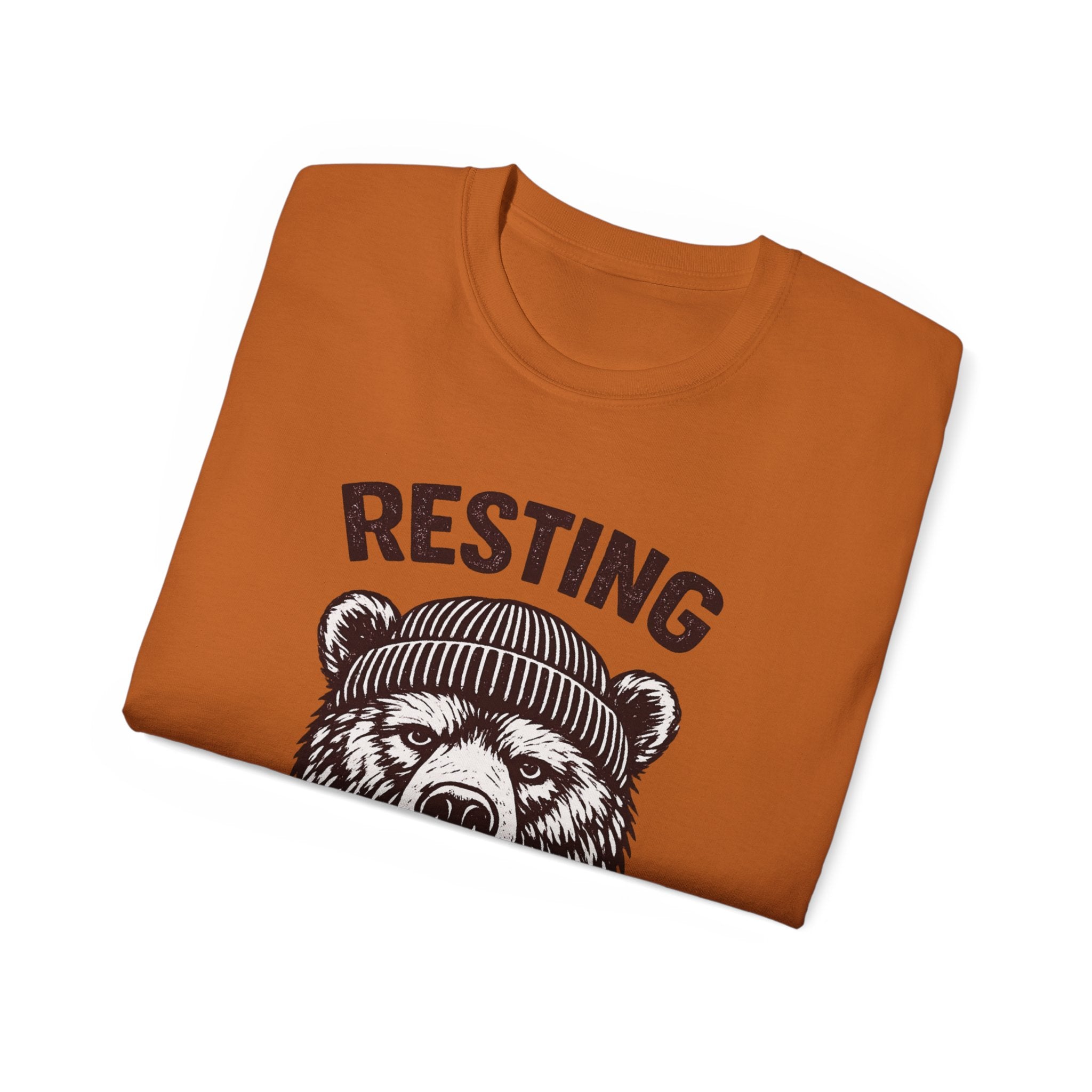 "Resting Bear Face" Graphic Tee, Funny Bear Illustration