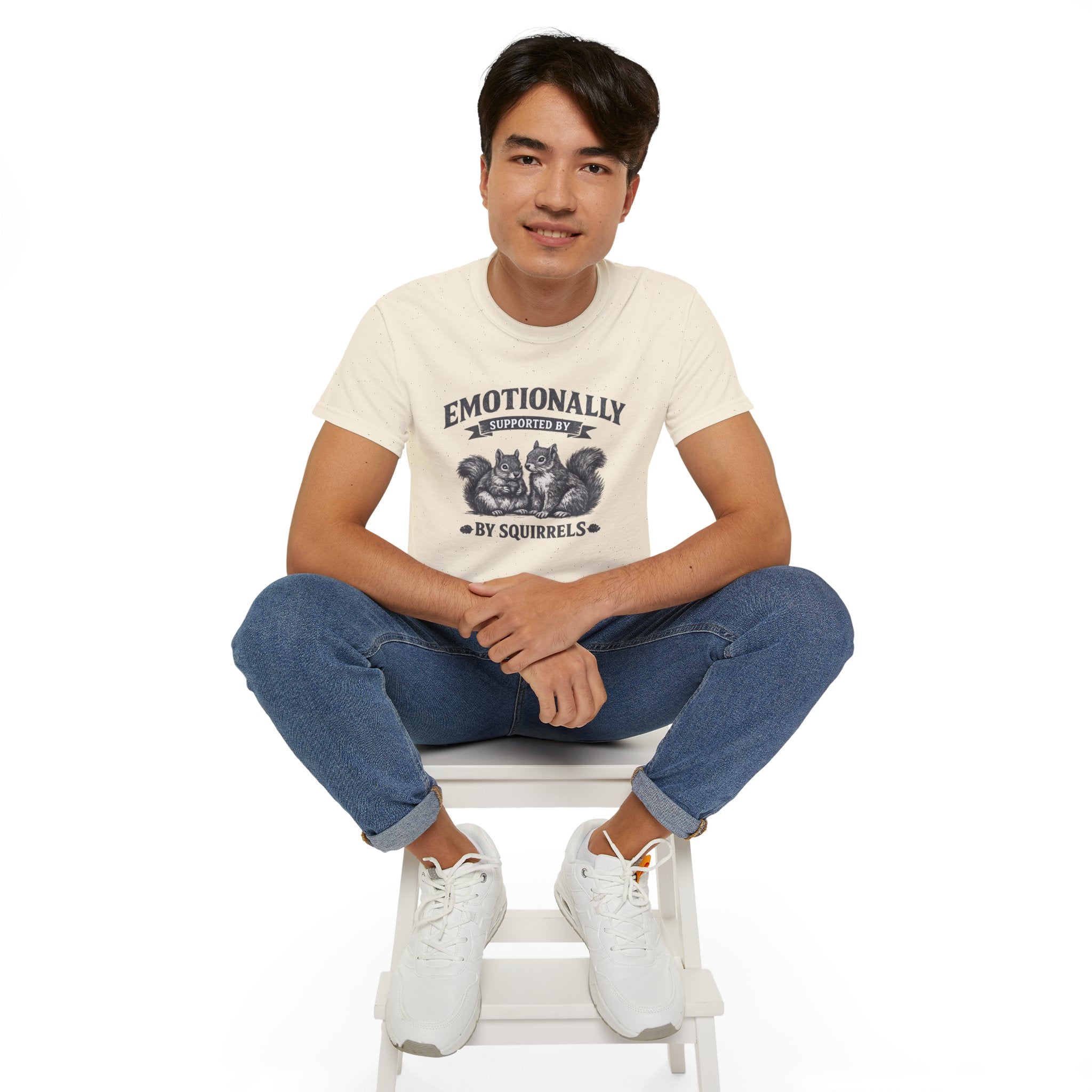 T-Shirt — "Emotionally Supported by Squirrels" Vintage Graphic Tee