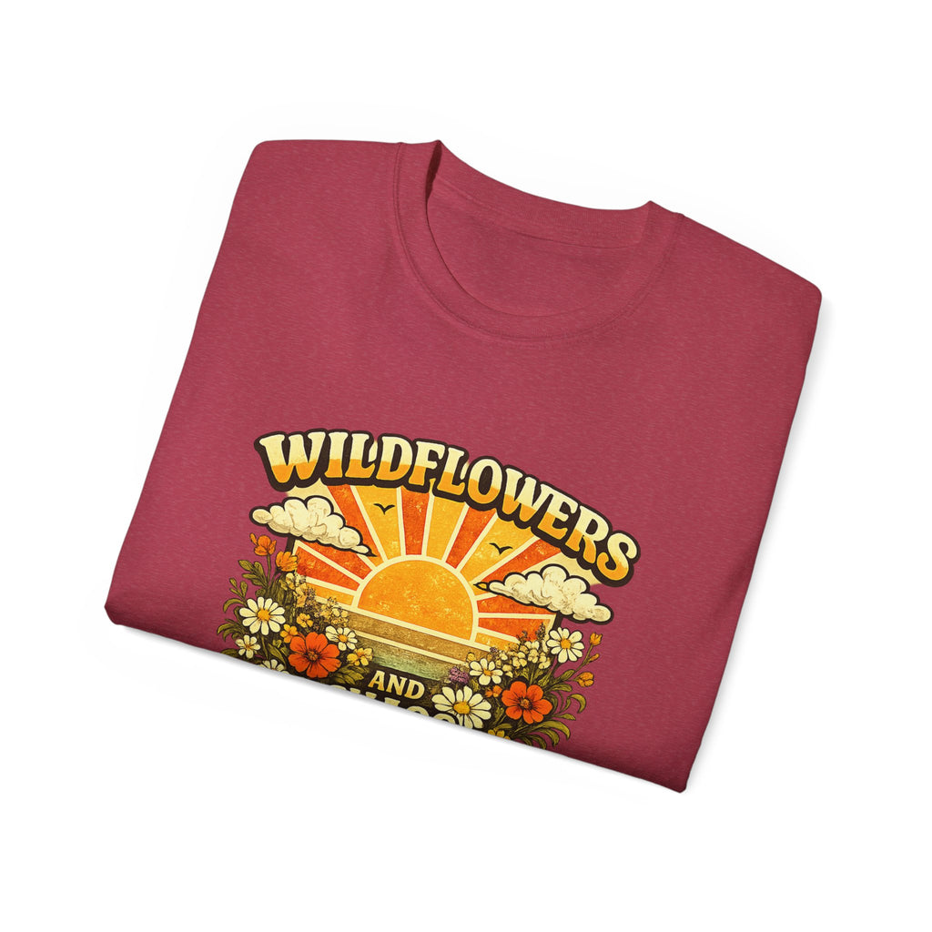 Wildflowers and Chaos Tee — Retro Sunflower Graphic T‑Shirt