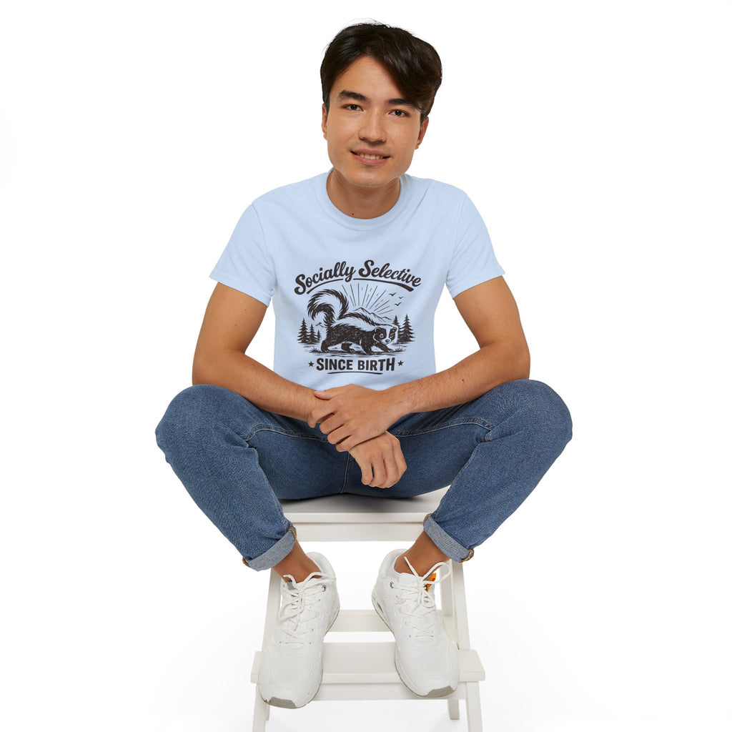 Socially Selective Since Birth T-Shirt — Skunk Graphic Tee