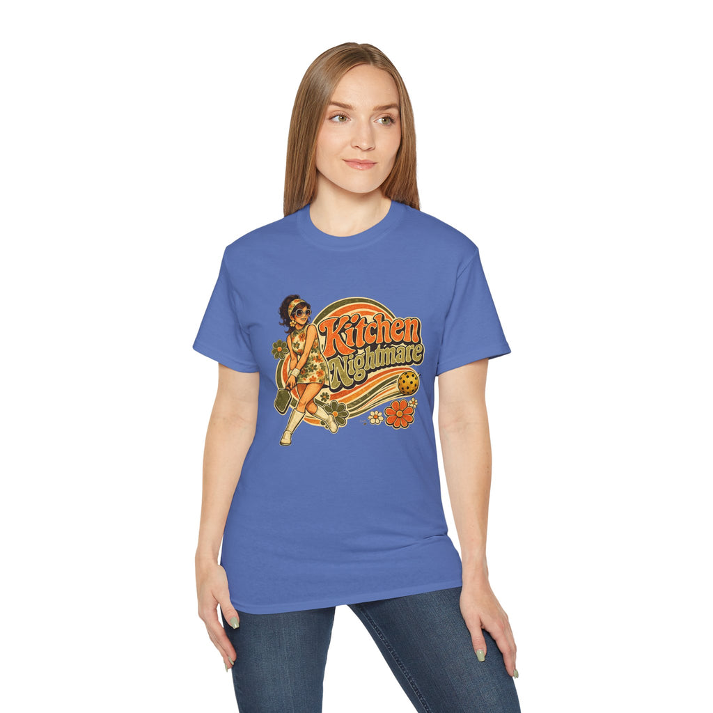 Kitchen Nightmare Retro Tee — Vintage Pinup Pickleball Graphic Shirt