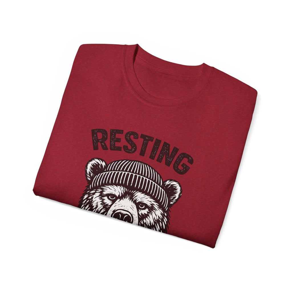 "Resting Bear Face" Graphic Tee, Funny Bear Illustration