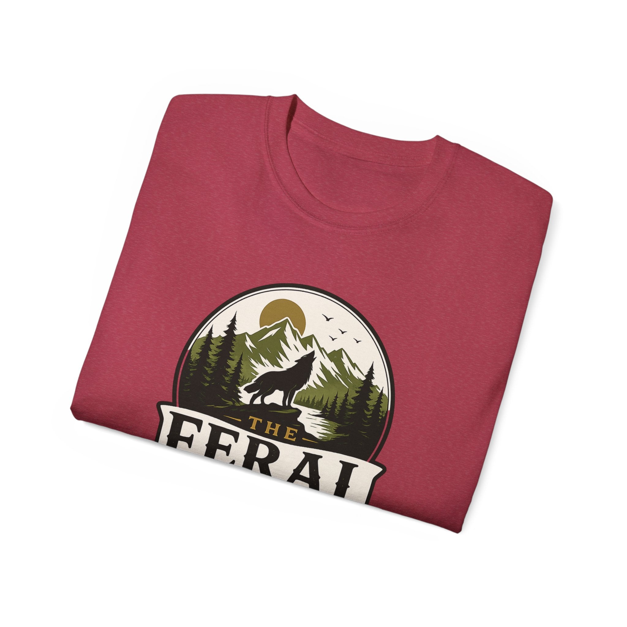 Feral Outdoor Social Club T-Shirt — Wilderness Wolf Logo Tee
