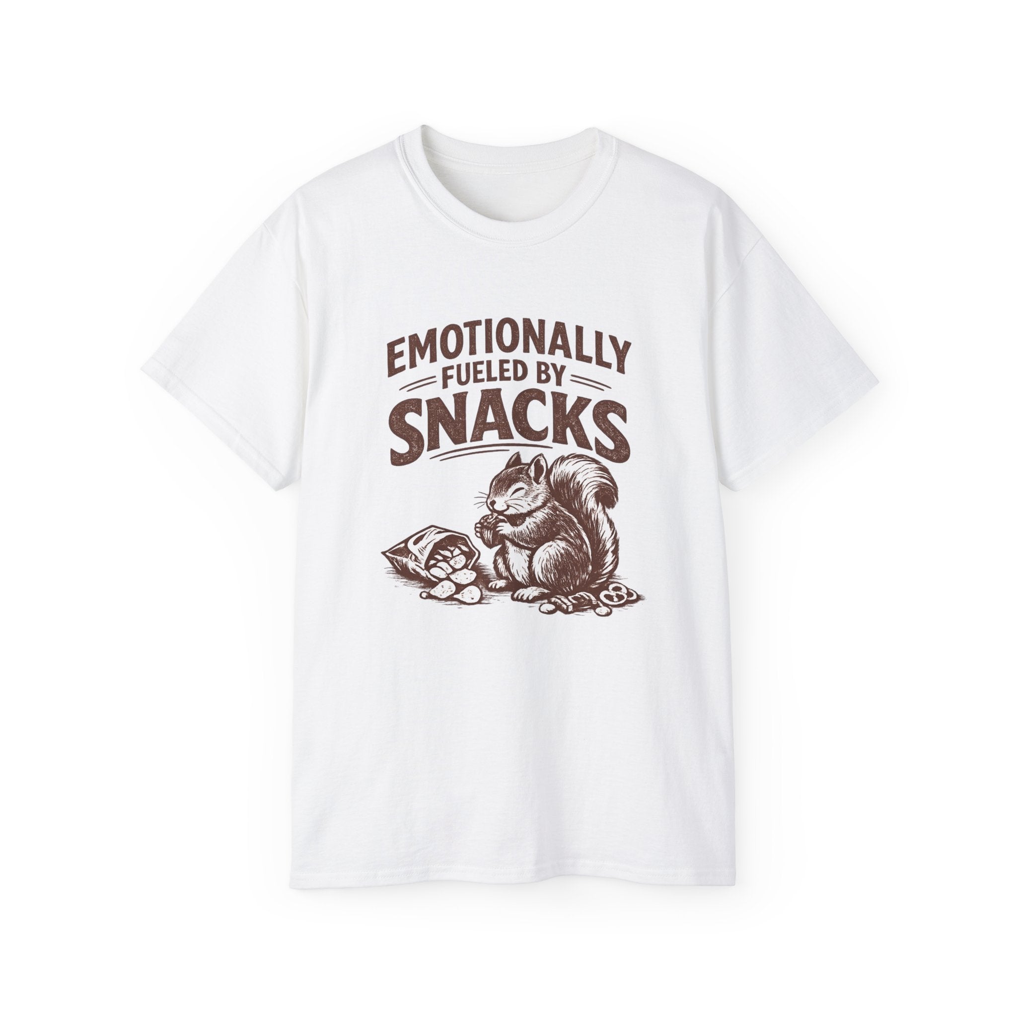 Emotionally Fueled by Snacks T-Shirt — Cute Squirrel Snack Graphic Tee