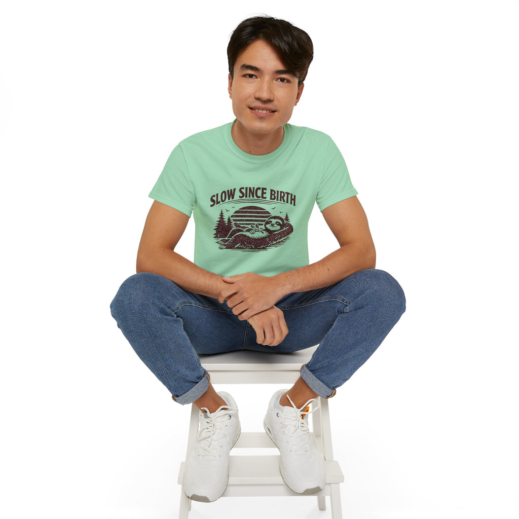 Slow Since Birth Sloth Tee — Funny Retro Nature T-Shirt