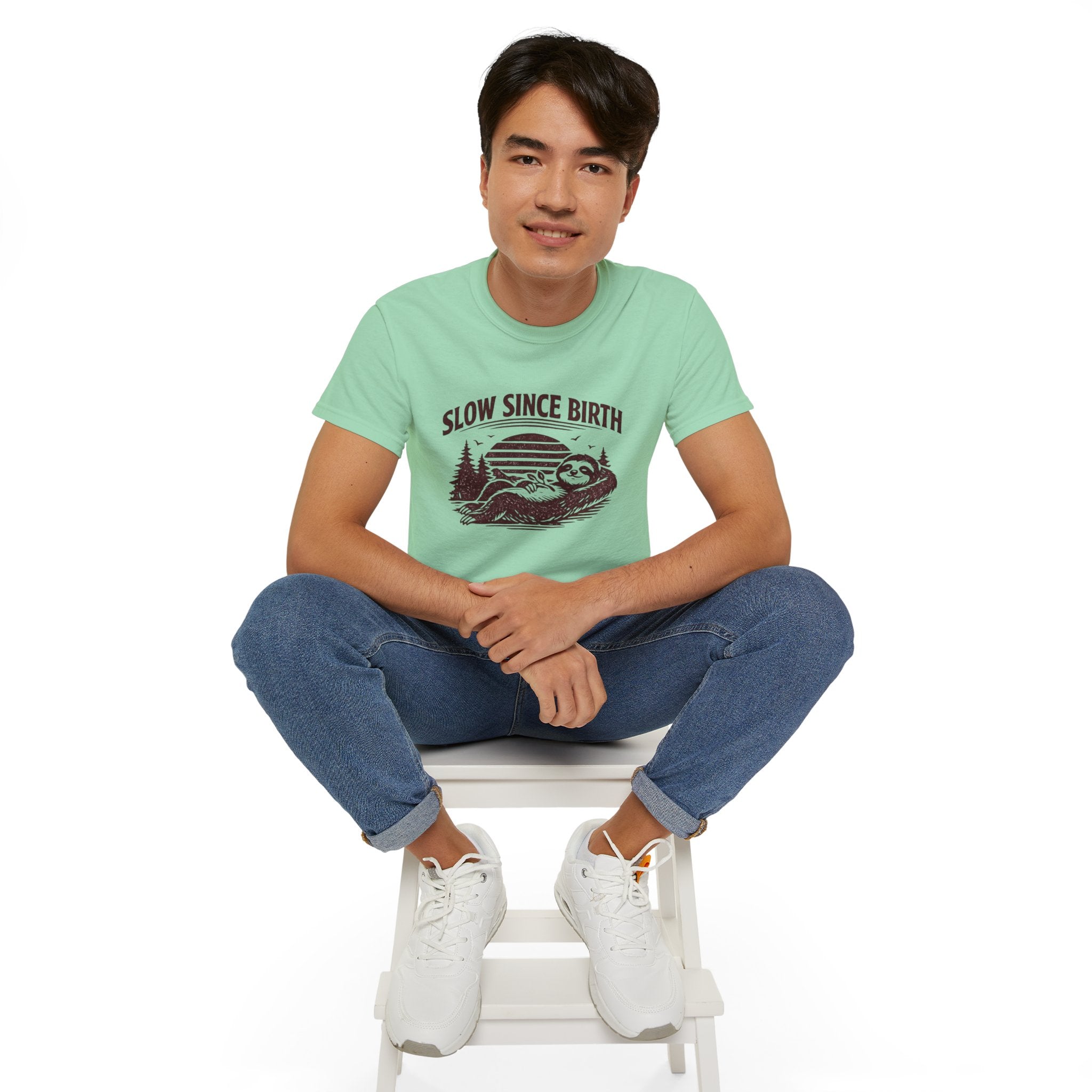 Slow Since Birth Sloth Tee — Funny Retro Nature T-Shirt