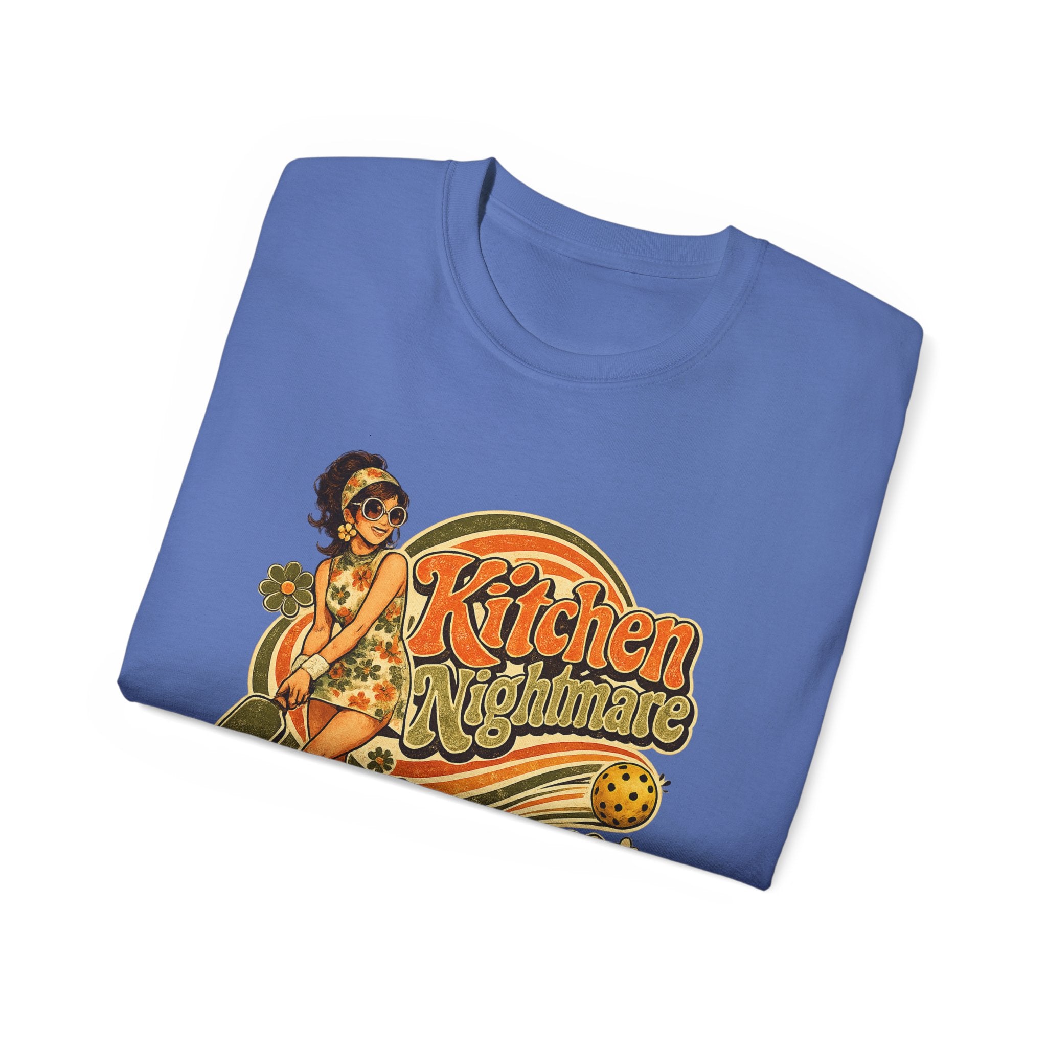 Kitchen Nightmare Retro Tee — Vintage Pinup Pickleball Graphic Shirt
