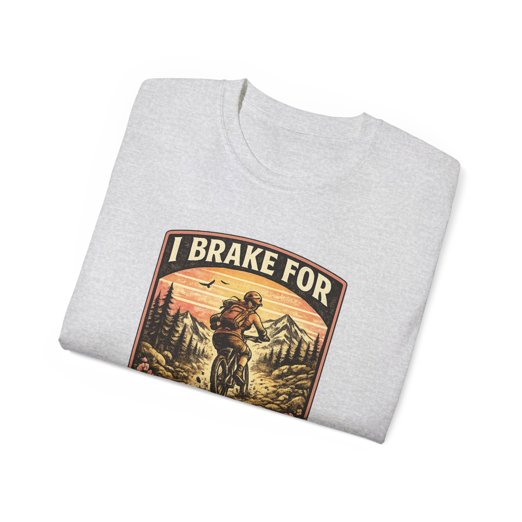 I Brake For Absolutely Nothing womans mountain biking Tee shirt  Vintage Outdoors MTB Tee