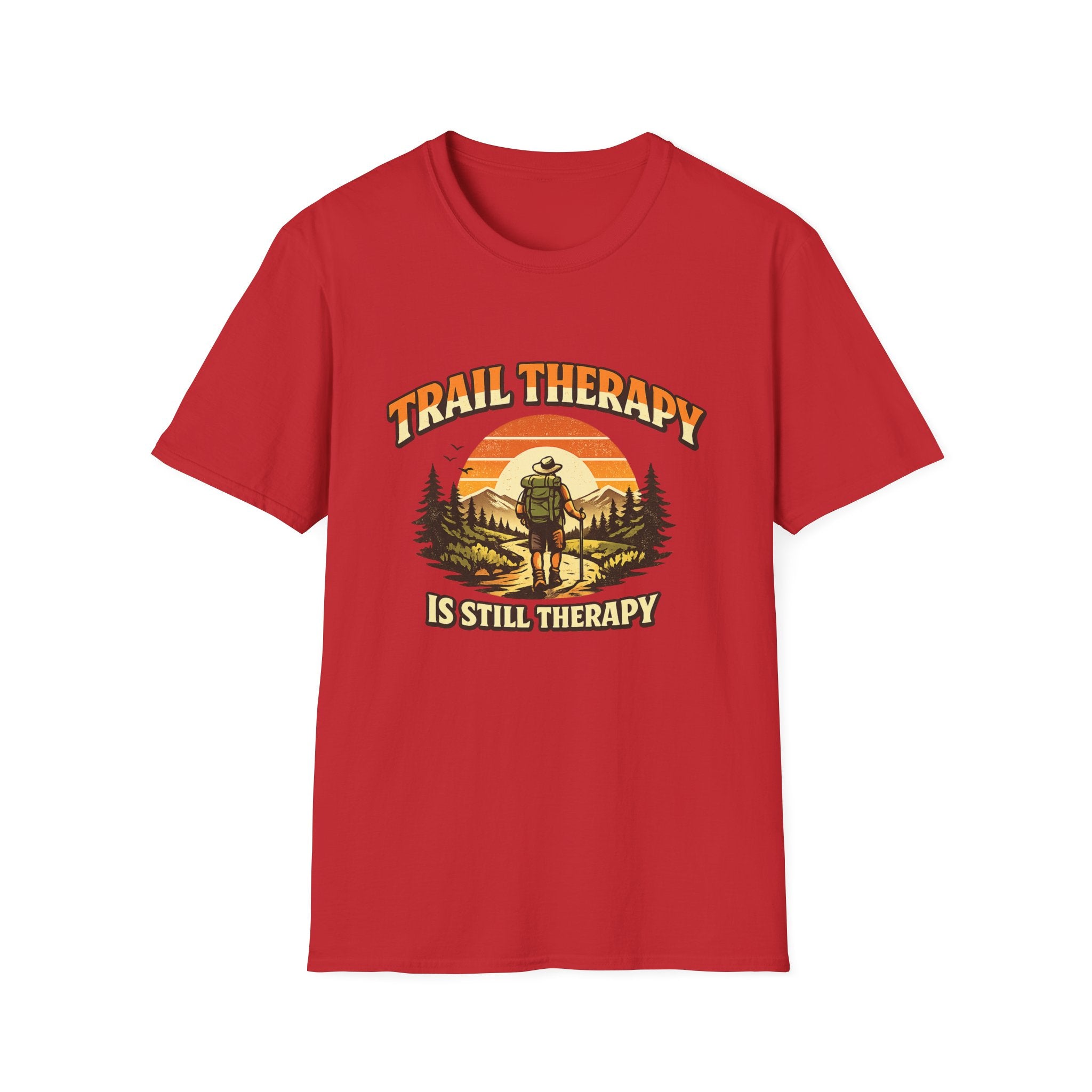Men’s Trail Therapy T-Shirt — 'Trail Therapy Is Still Therapy' Male Hiking Graphic Tee
