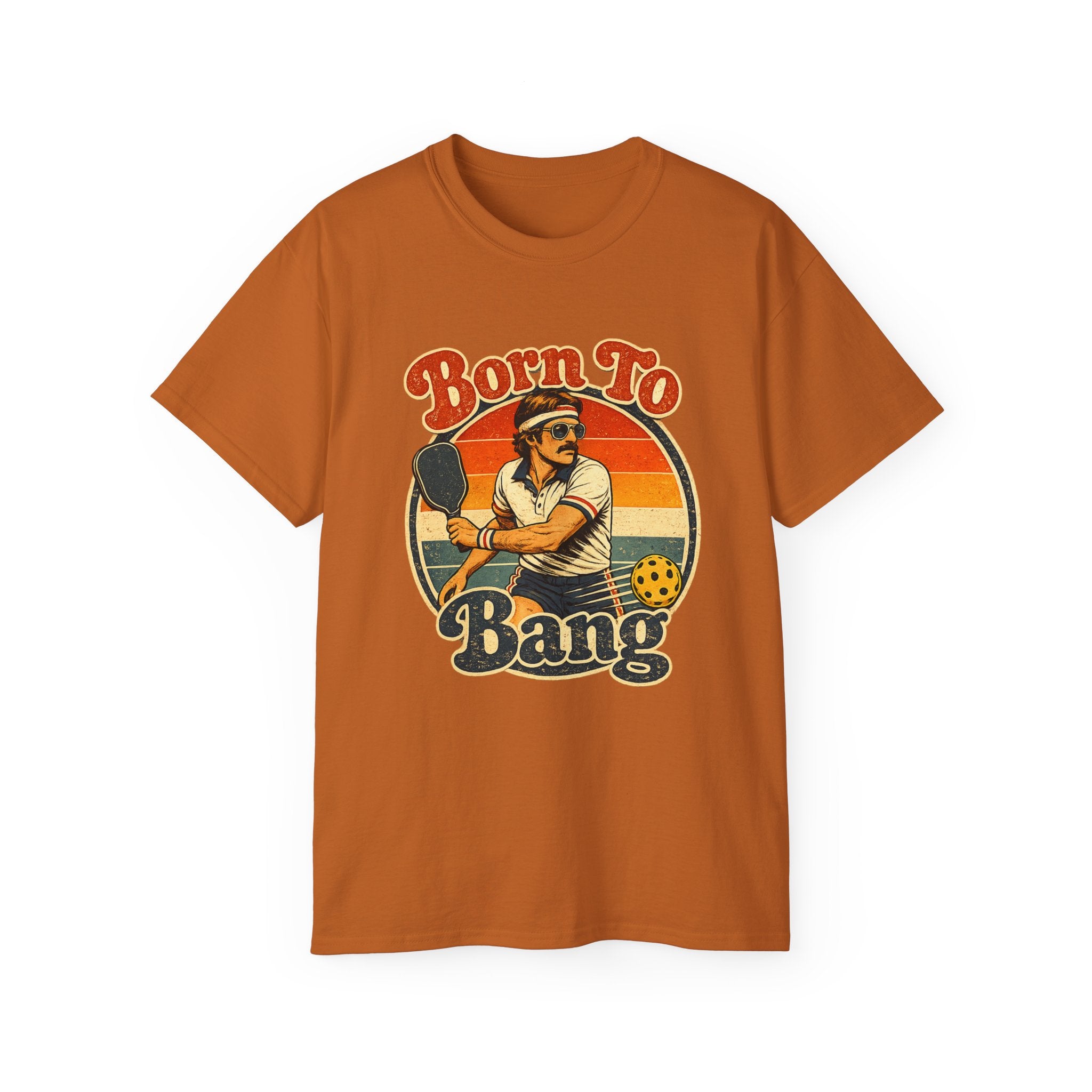 Men’s Born To Bang Vintage Pickleball T-Shirt — Retro Court Player Tee