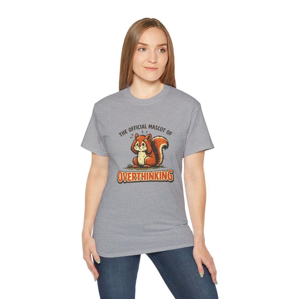 Overthinking Mascot T-Shirt — Cute Retro Squirrel Graphic Tee