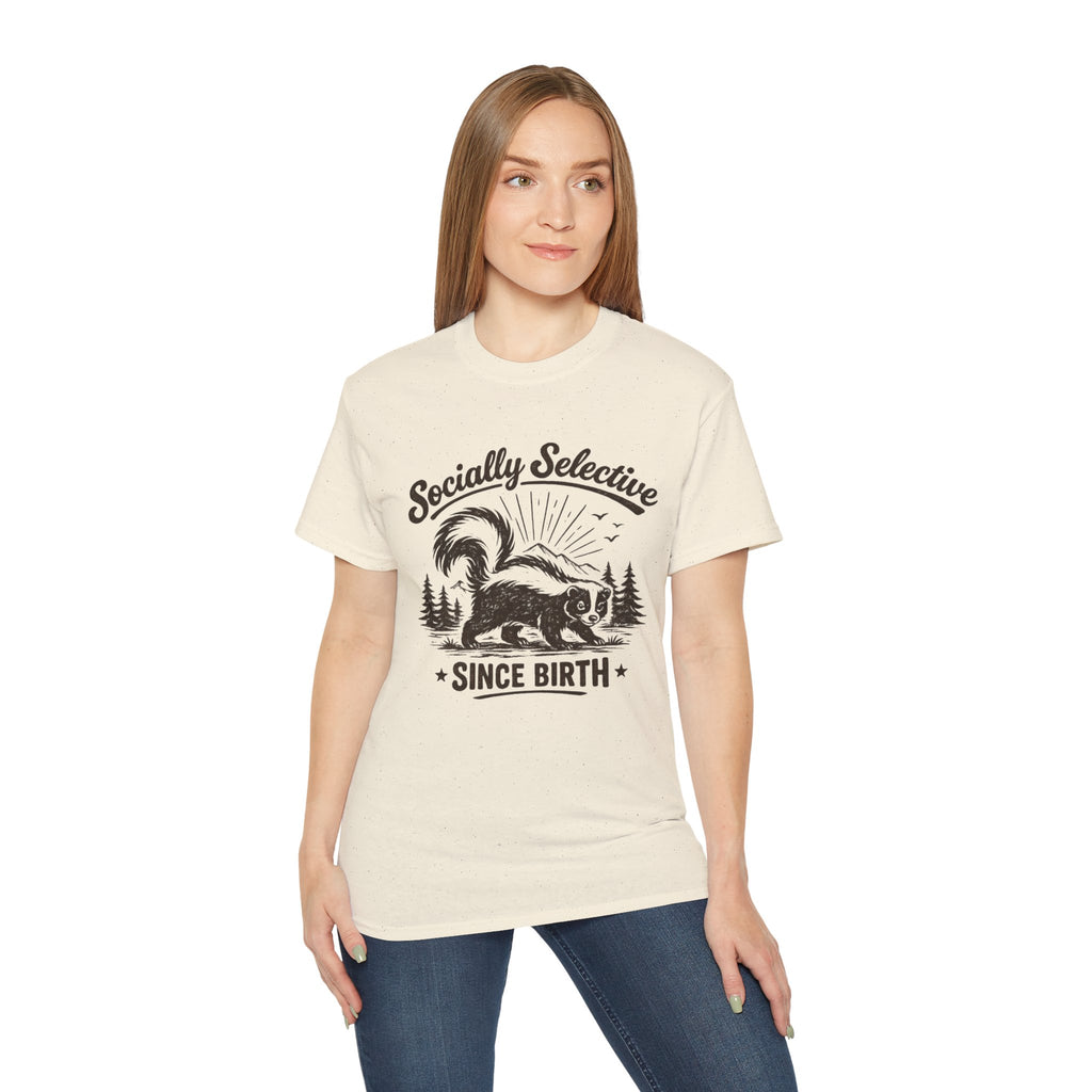 Socially Selective Since Birth T-Shirt — Skunk Graphic Tee