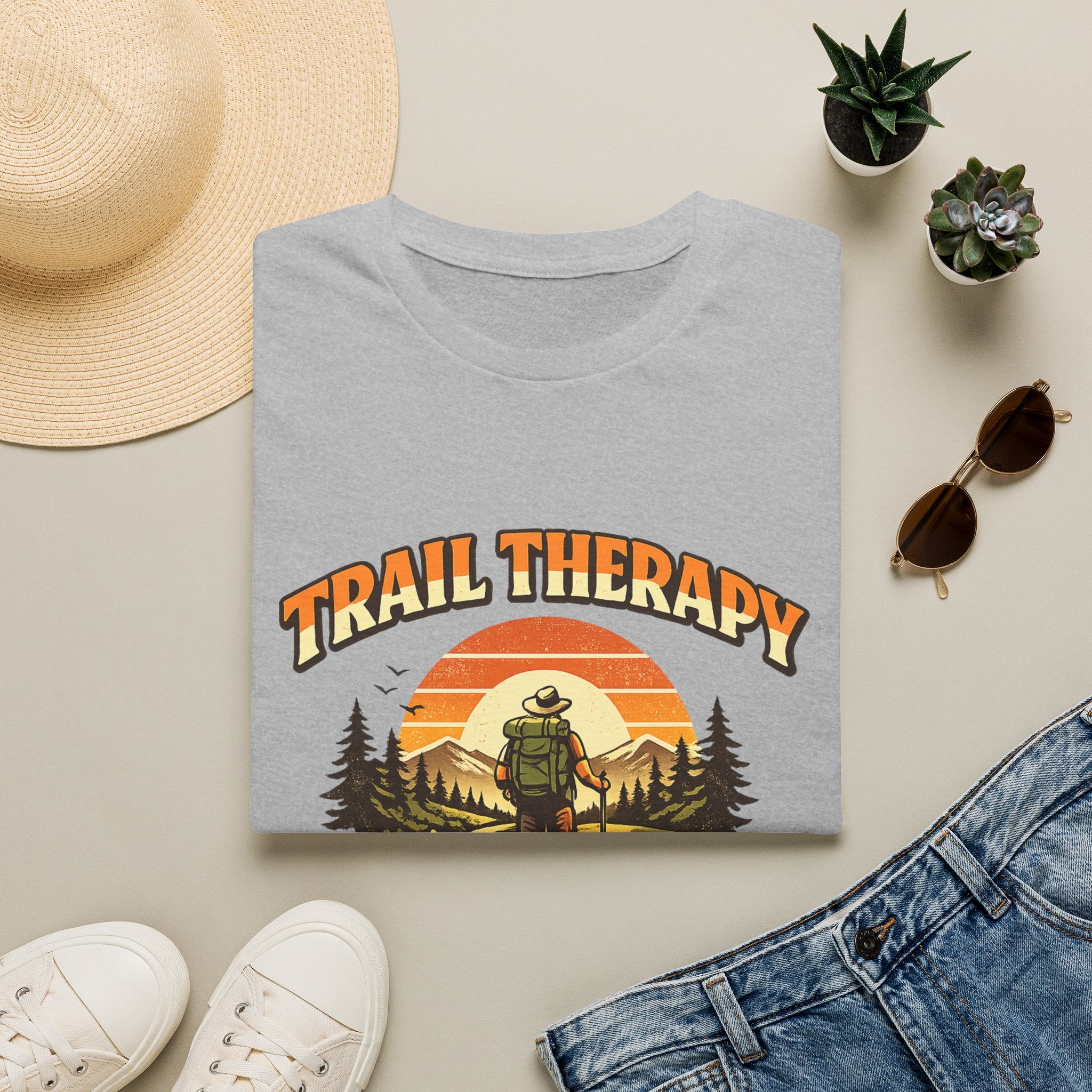 Men’s Trail Therapy T-Shirt — 'Trail Therapy Is Still Therapy' Male Hiking Graphic Tee