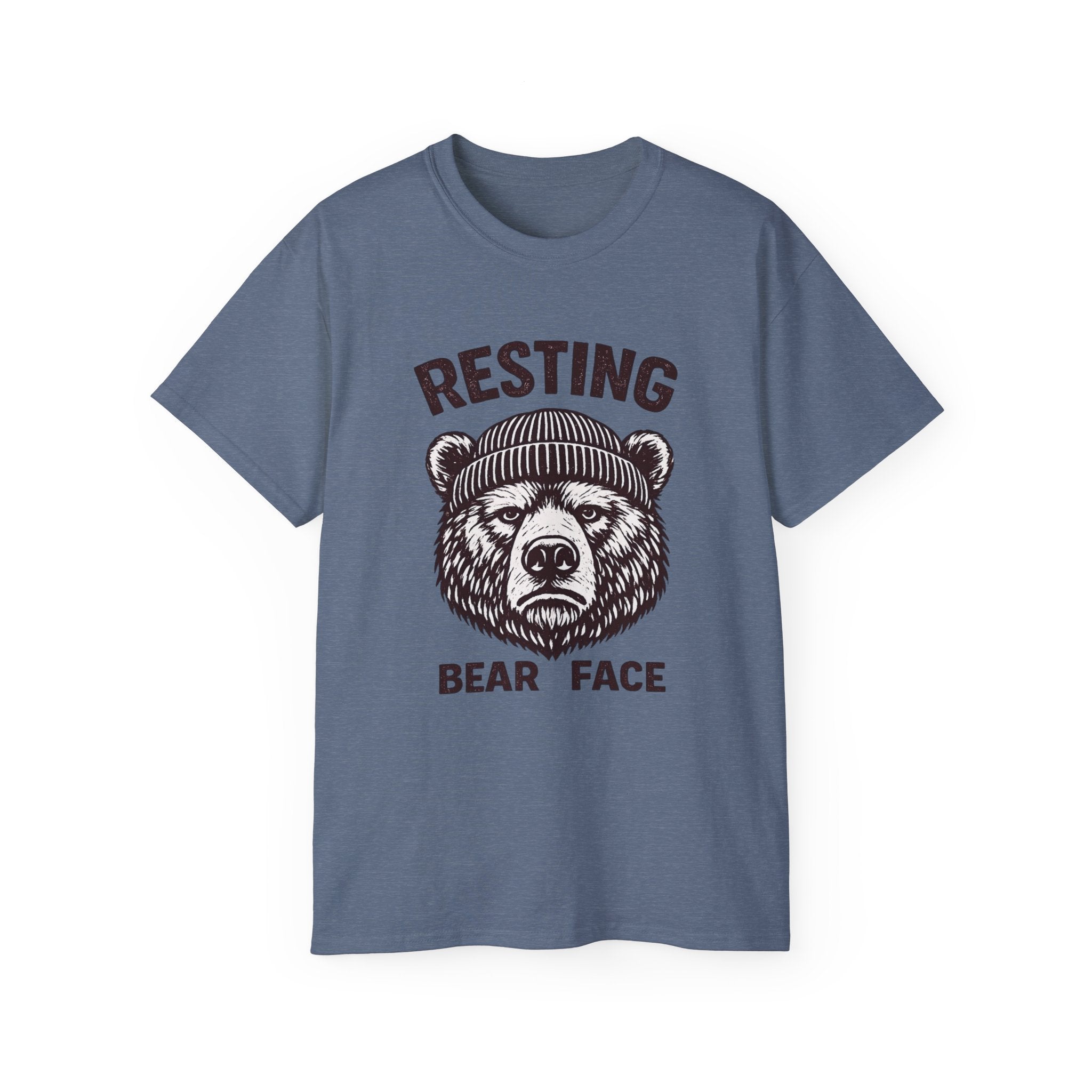 "Resting Bear Face" Graphic Tee, Funny Bear Illustration