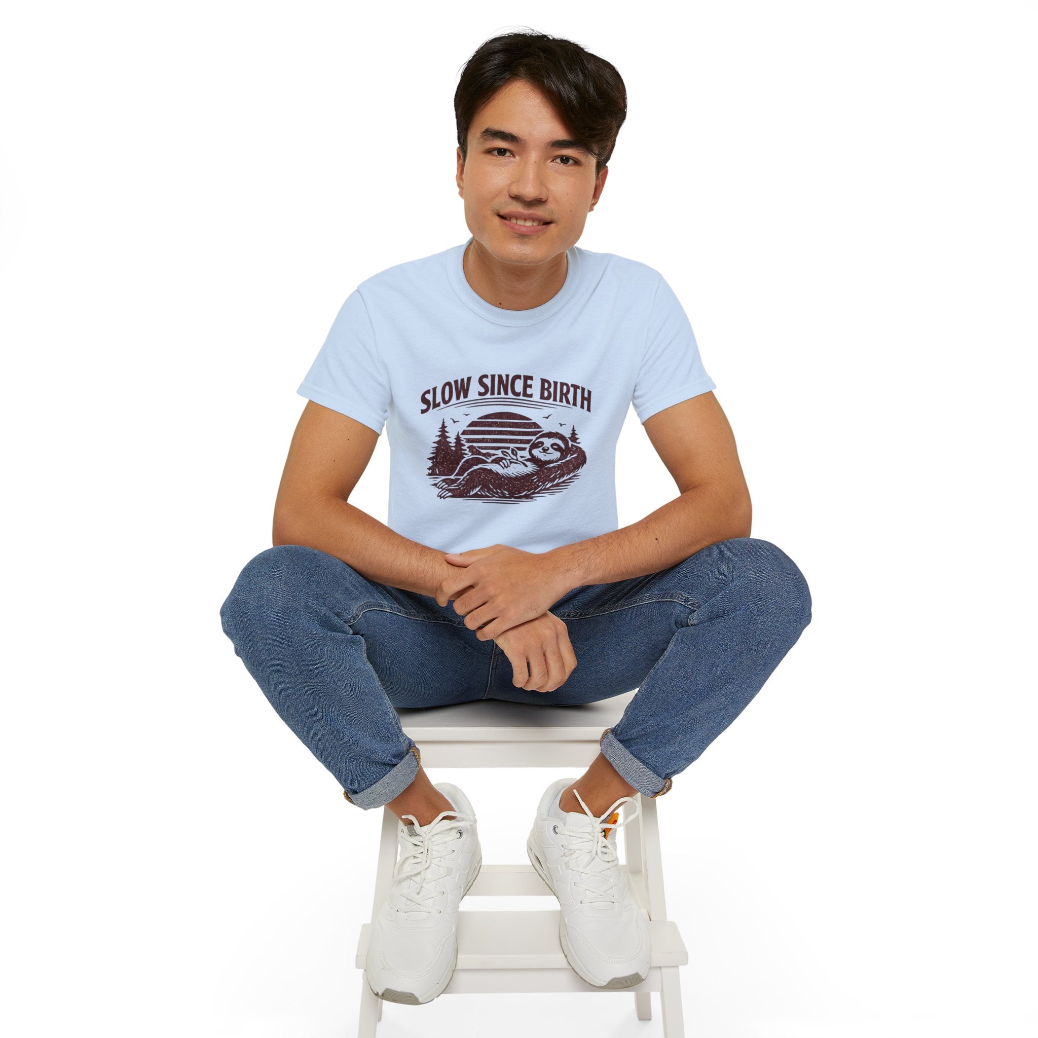 Slow Since Birth Sloth Tee — Funny Retro Nature T-Shirt