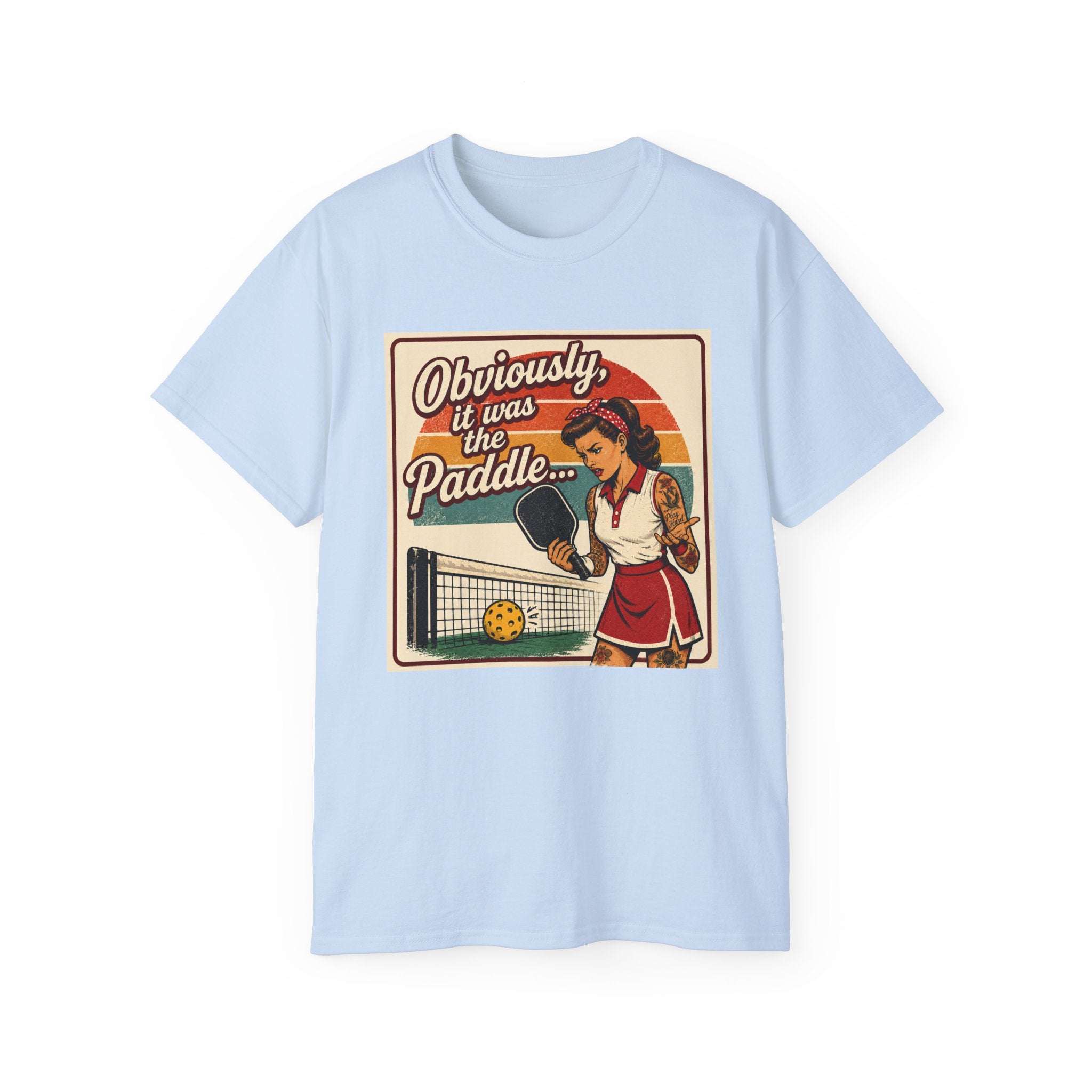 Pickleball Tee - "Obviously It Was The Paddle" Retro Vintage Design