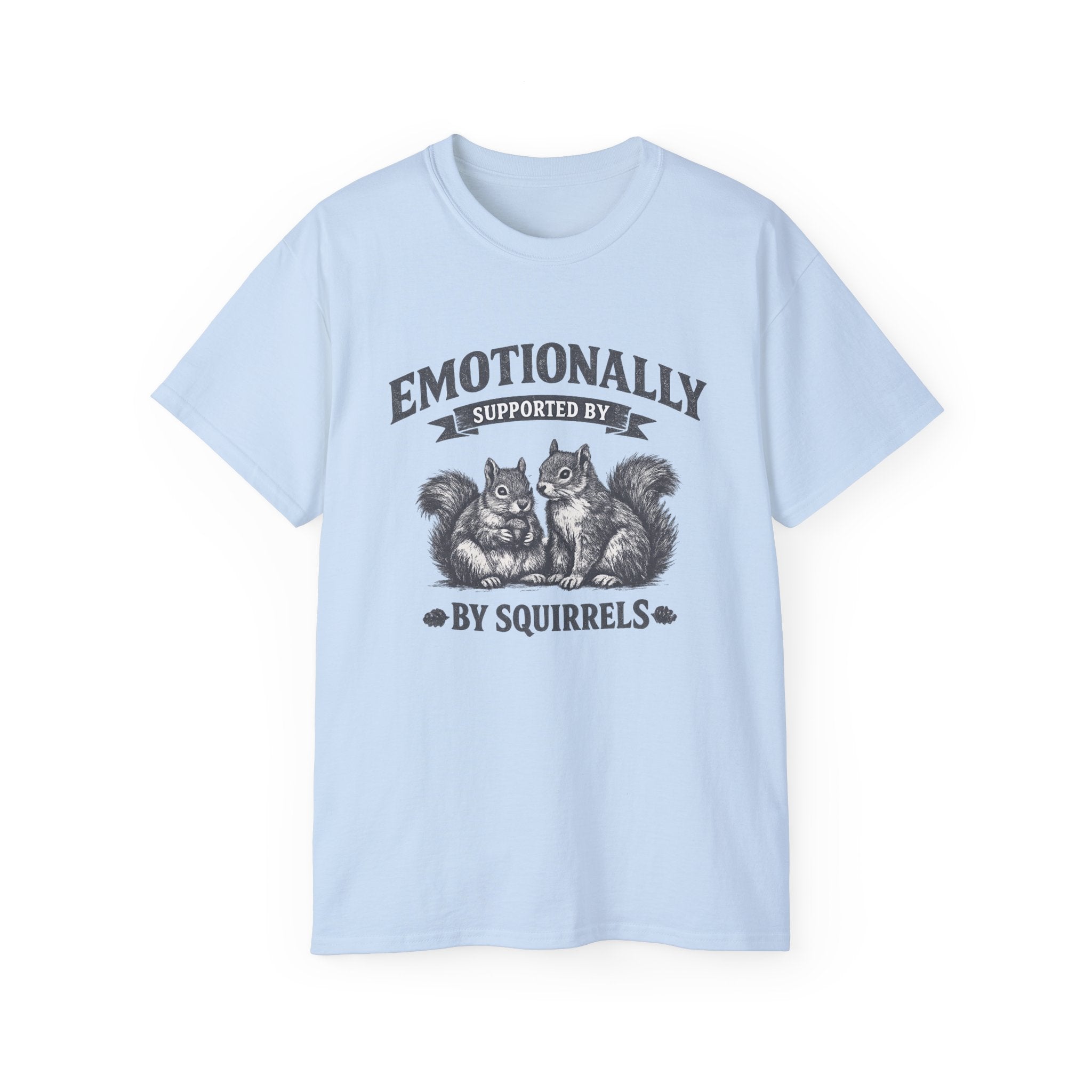 T-Shirt — "Emotionally Supported by Squirrels" Vintage Graphic Tee