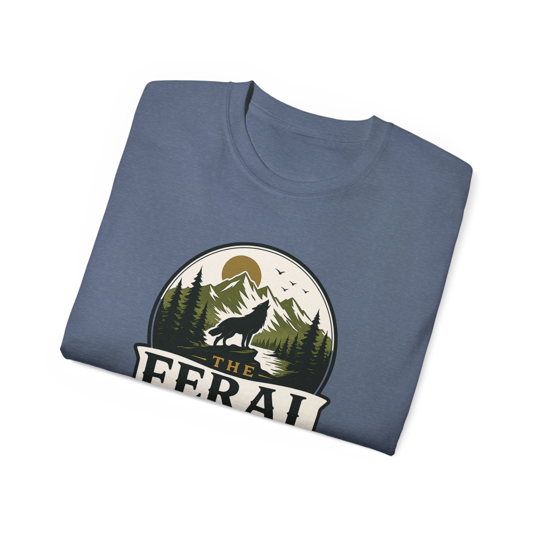 Feral Outdoor Social Club T-Shirt — Wilderness Wolf Logo Tee