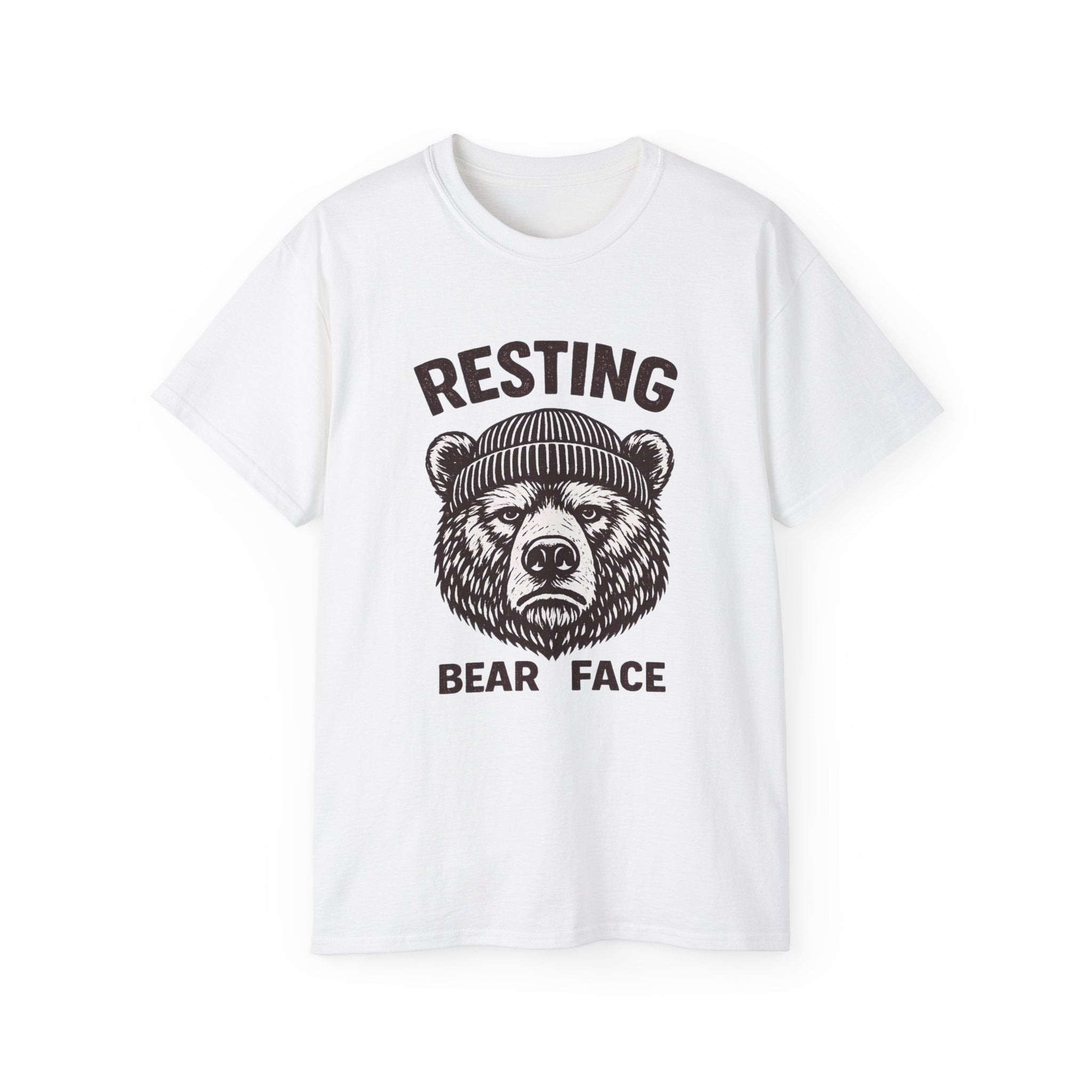 "Resting Bear Face" Graphic Tee, Funny Bear Illustration