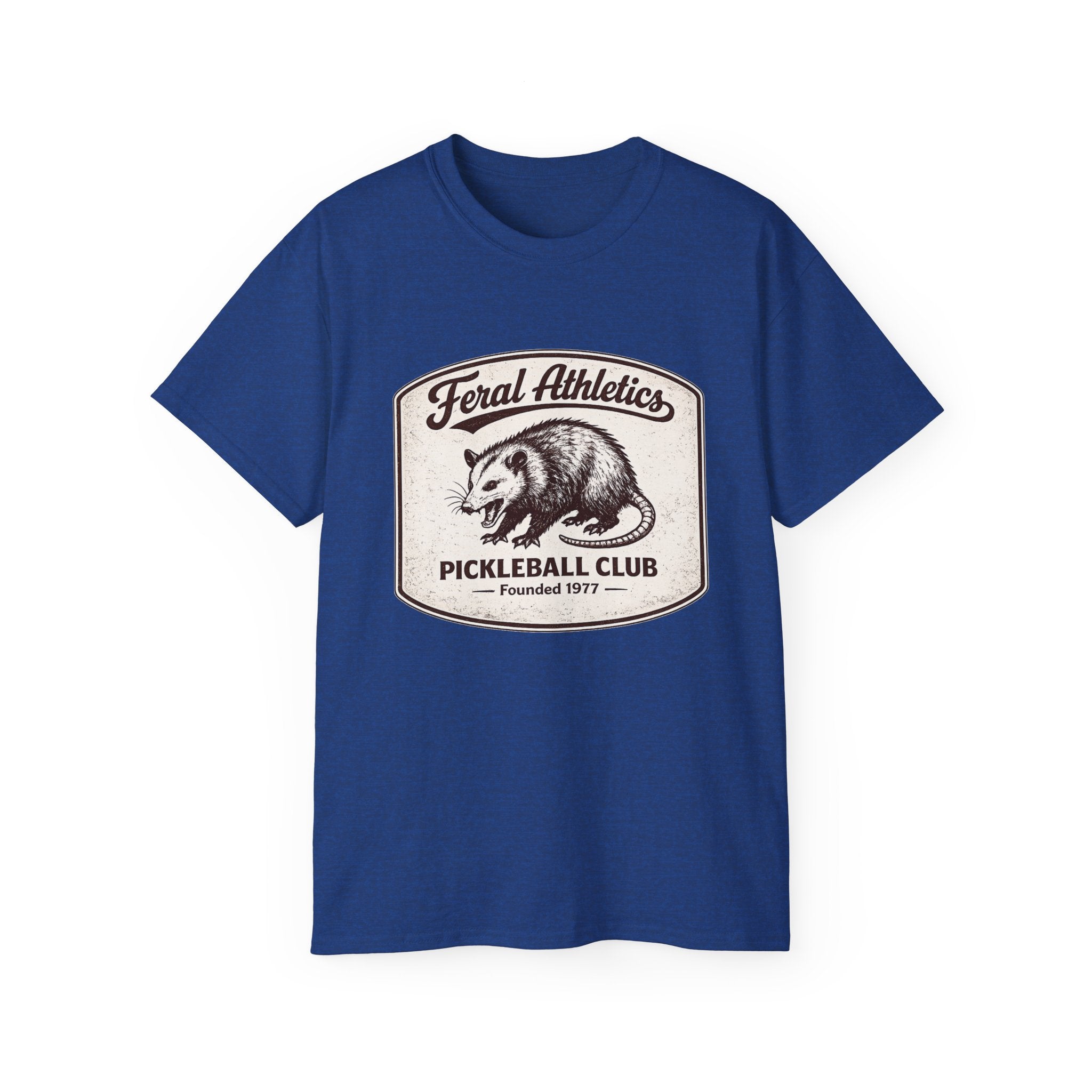 Pickleball Club Tee — "Feral Athletics" Vintage Possum Design
