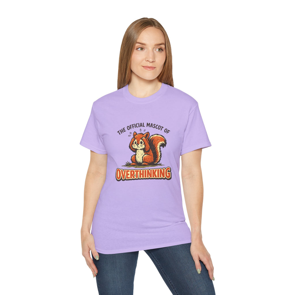 Overthinking Mascot T-Shirt — Cute Retro Squirrel Graphic Tee