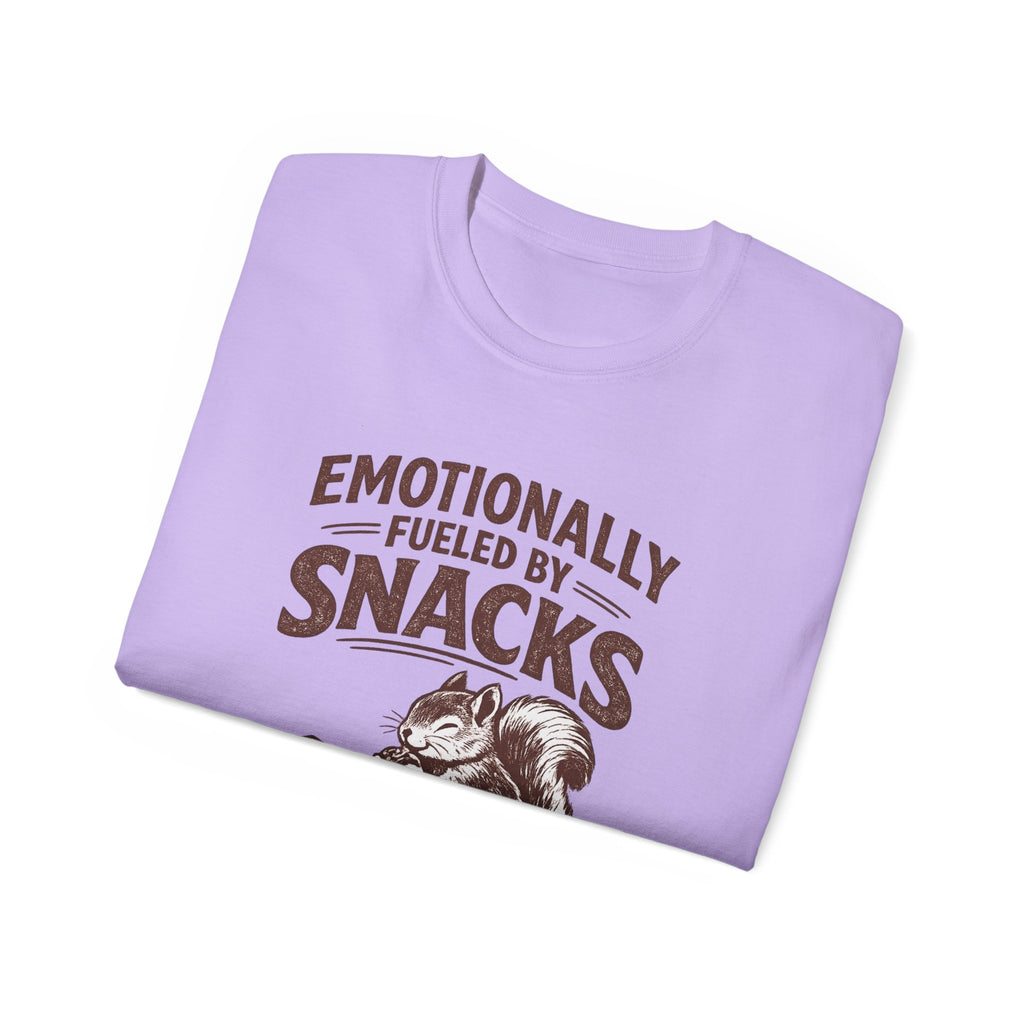 Emotionally Fueled by Snacks T-Shirt — Cute Squirrel Snack Graphic Tee