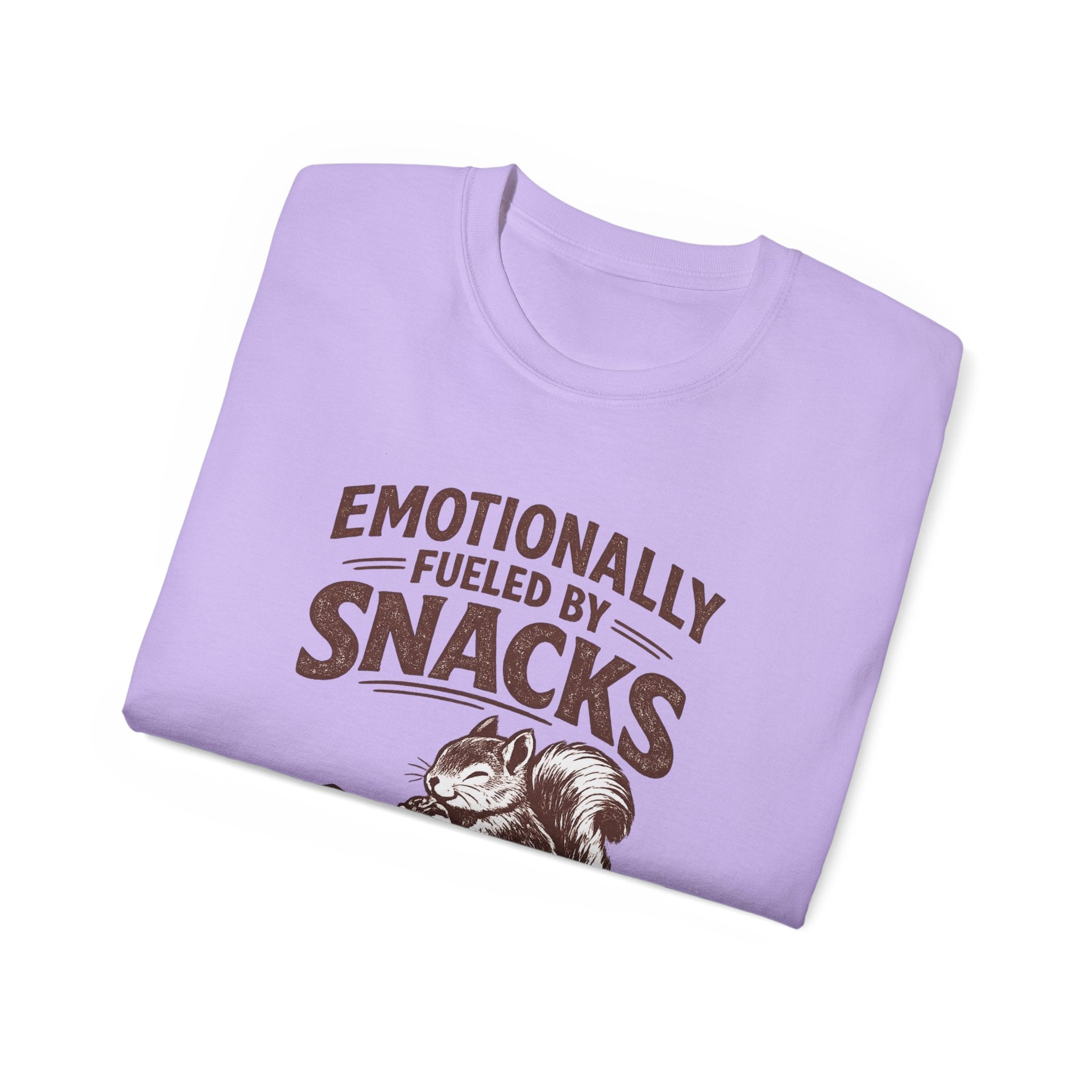 Emotionally Fueled by Snacks T-Shirt — Cute Squirrel Snack Graphic Tee