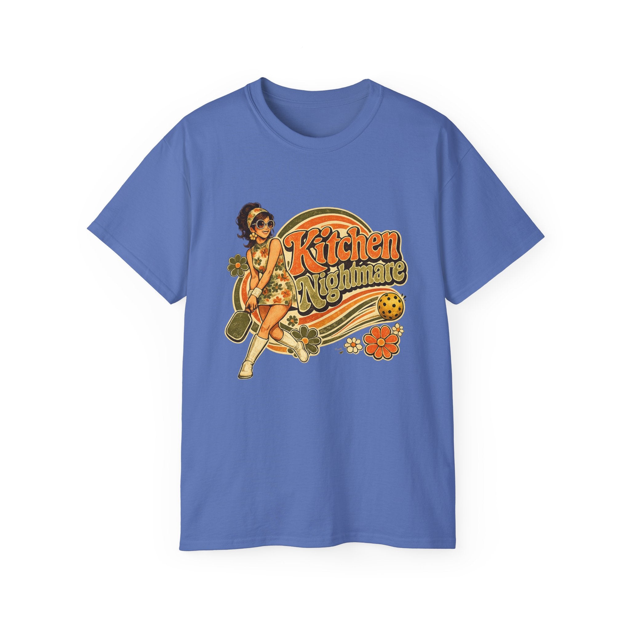 Kitchen Nightmare Retro Tee — Vintage Pinup Pickleball Graphic Shirt