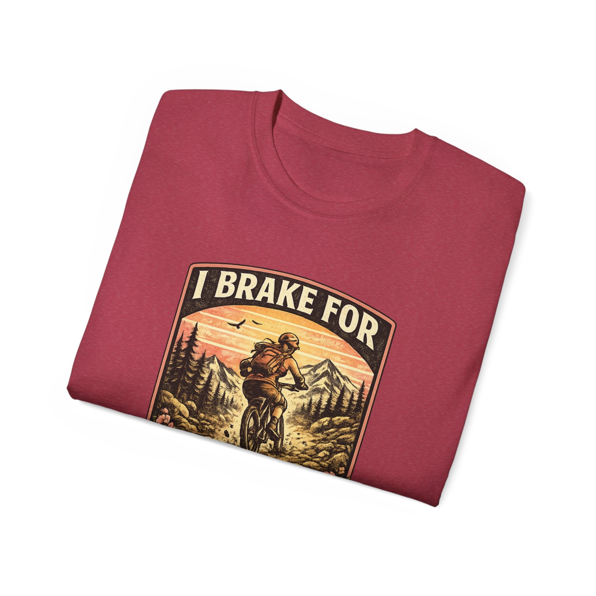 I Brake For Absolutely Nothing womans mountain biking Tee shirt  Vintage Outdoors MTB Tee