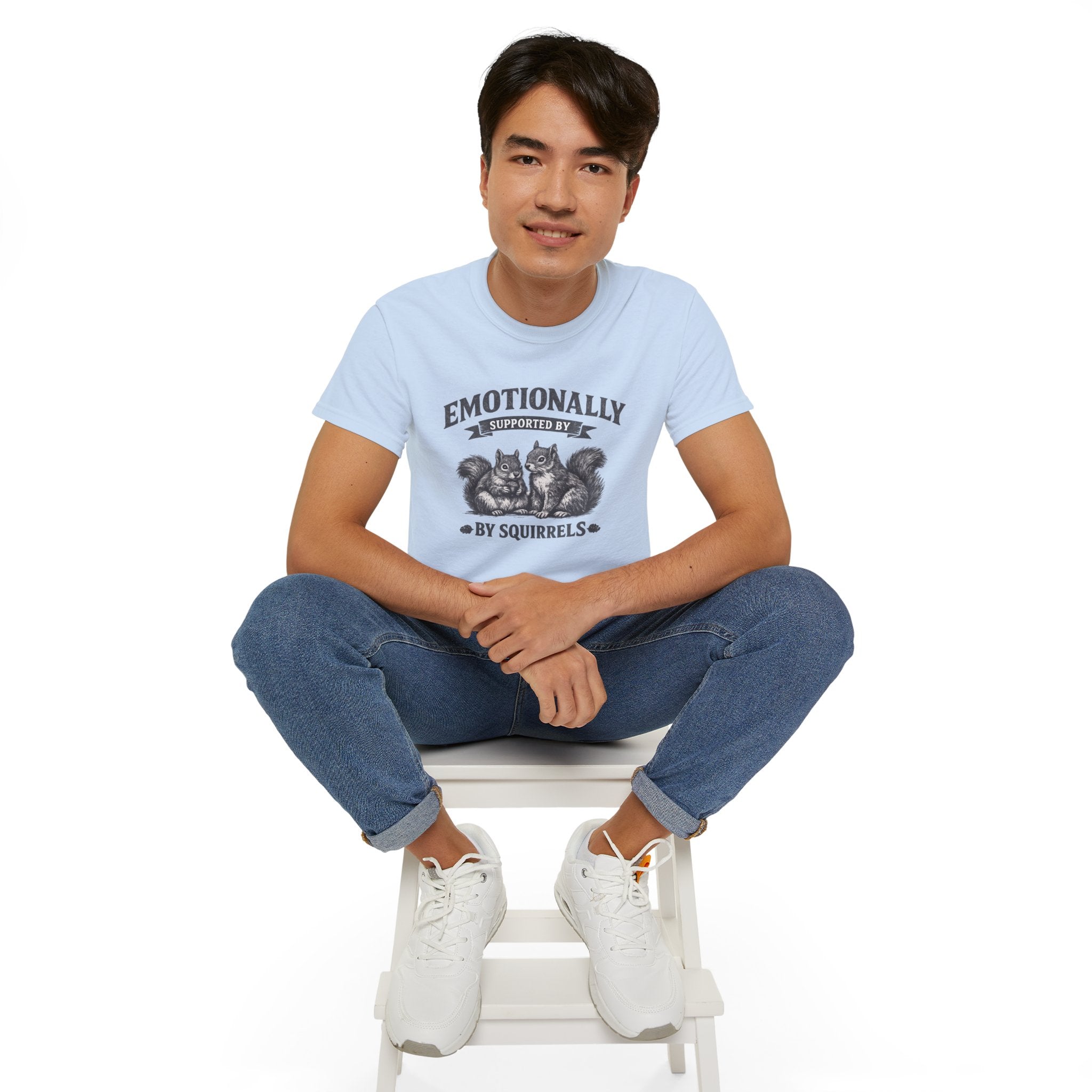 T-Shirt — "Emotionally Supported by Squirrels" Vintage Graphic Tee