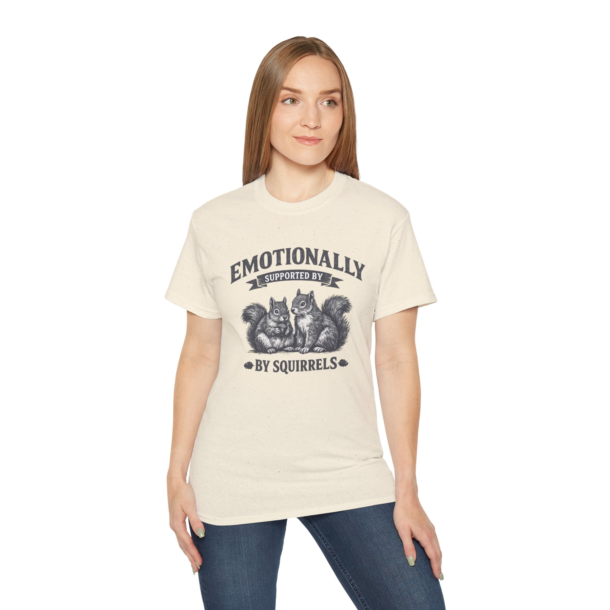 T-Shirt — "Emotionally Supported by Squirrels" Vintage Graphic Tee