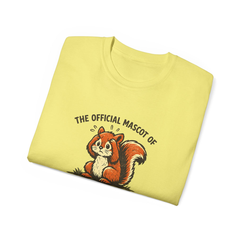 Overthinking Mascot T-Shirt — Cute Retro Squirrel Graphic Tee