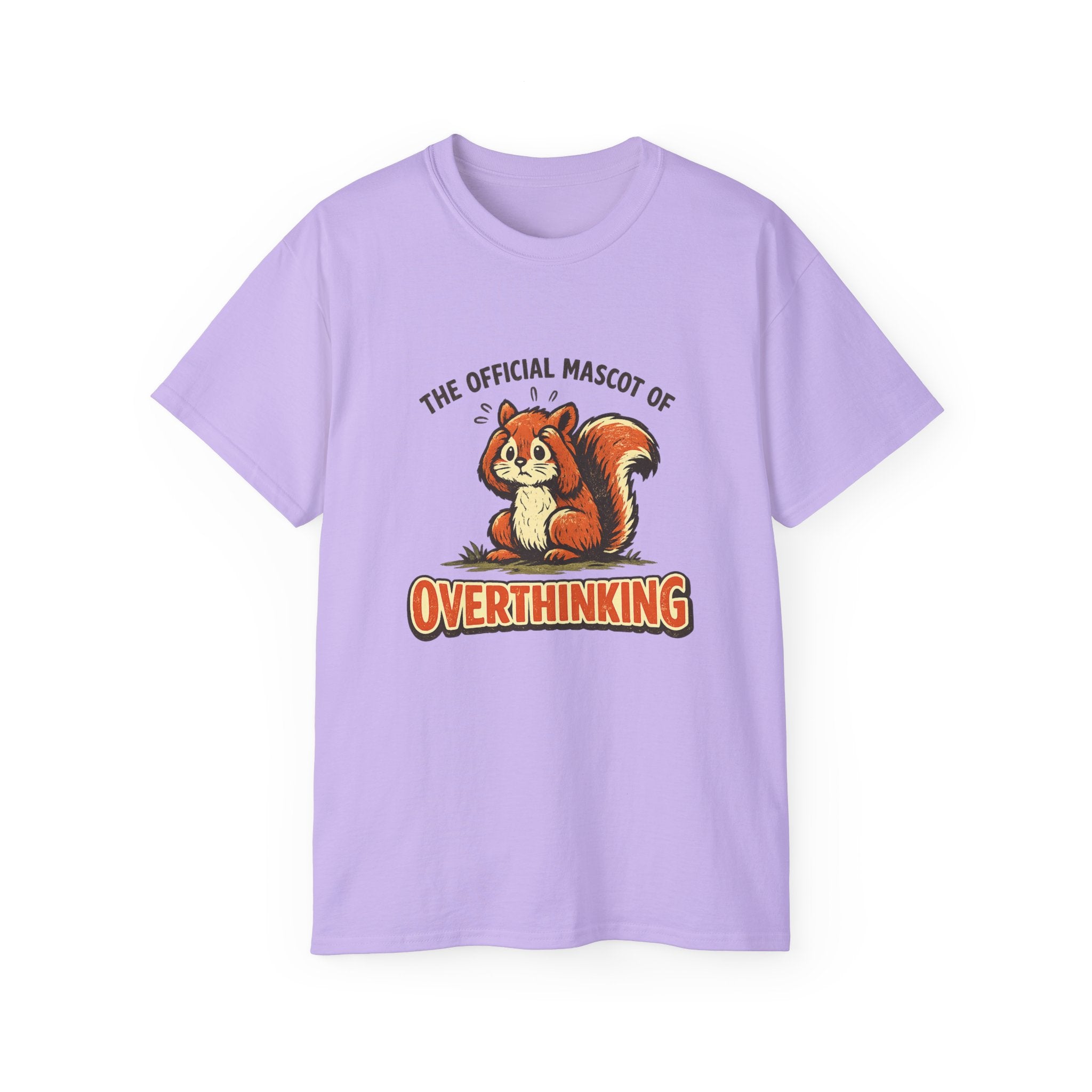 Overthinking Mascot T-Shirt — Cute Retro Squirrel Graphic Tee