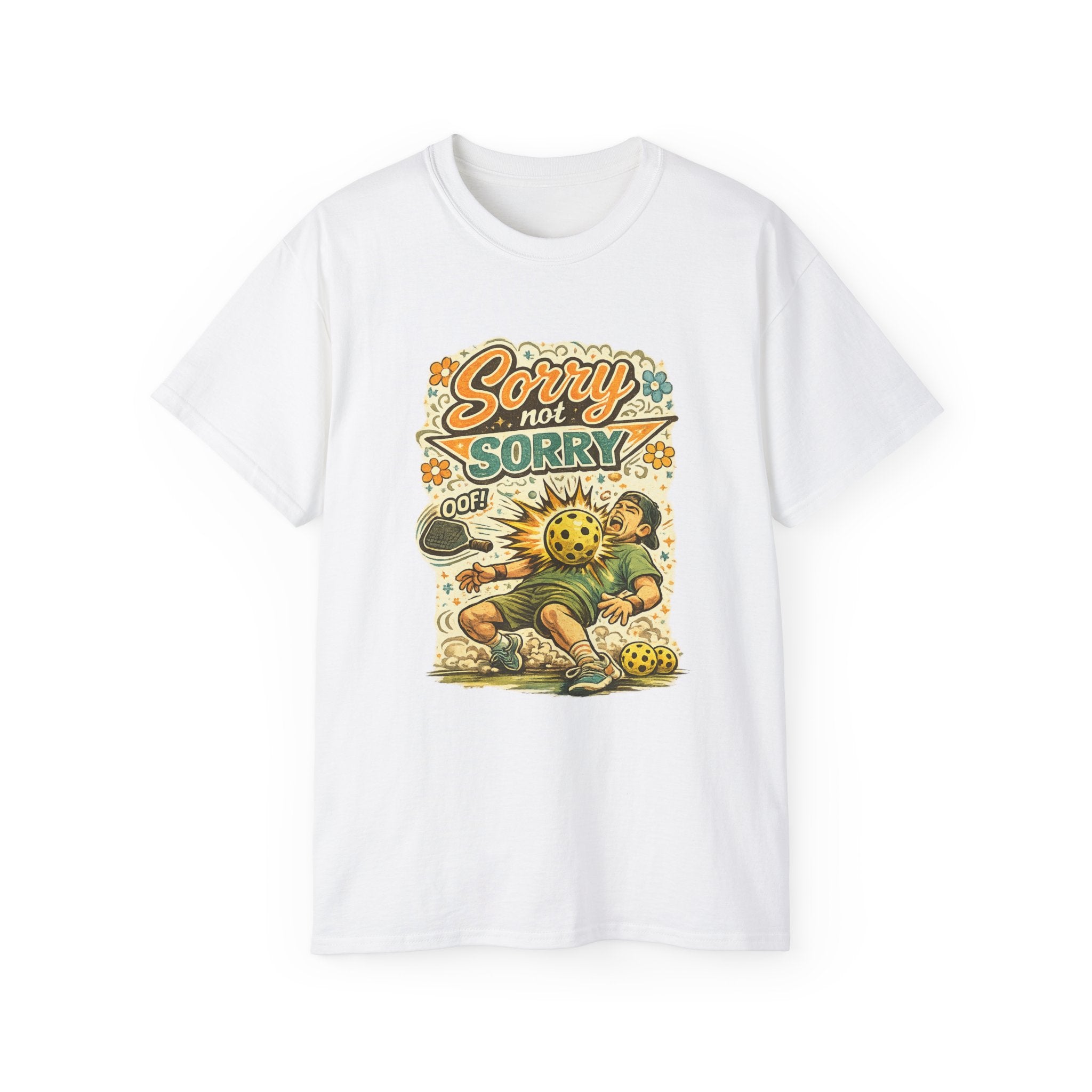 Sorry Not Sorry Pickleball Tee — Retro Vintage Pickleball Graphic Shirt