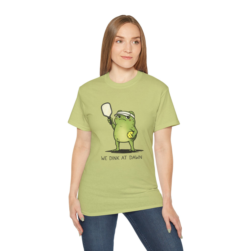 “We Drink at Dawn” Funny Pickleball T-Shirt — Cute Drunk Pickleball Graphic Tee