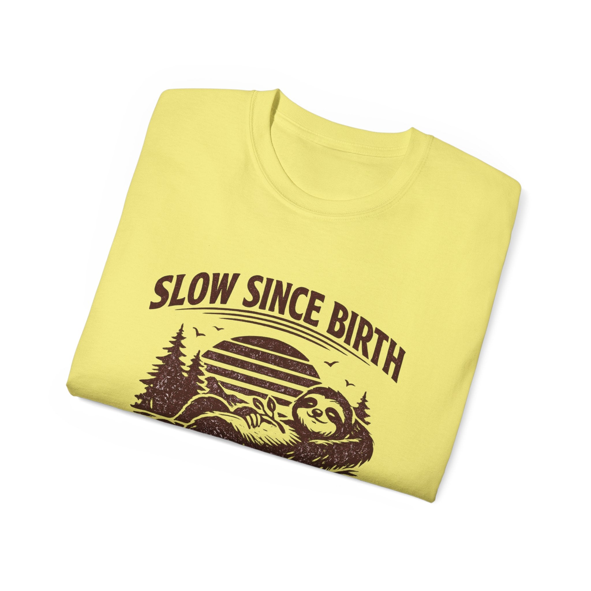 Slow Since Birth Sloth Tee — Funny Retro Nature T-Shirt