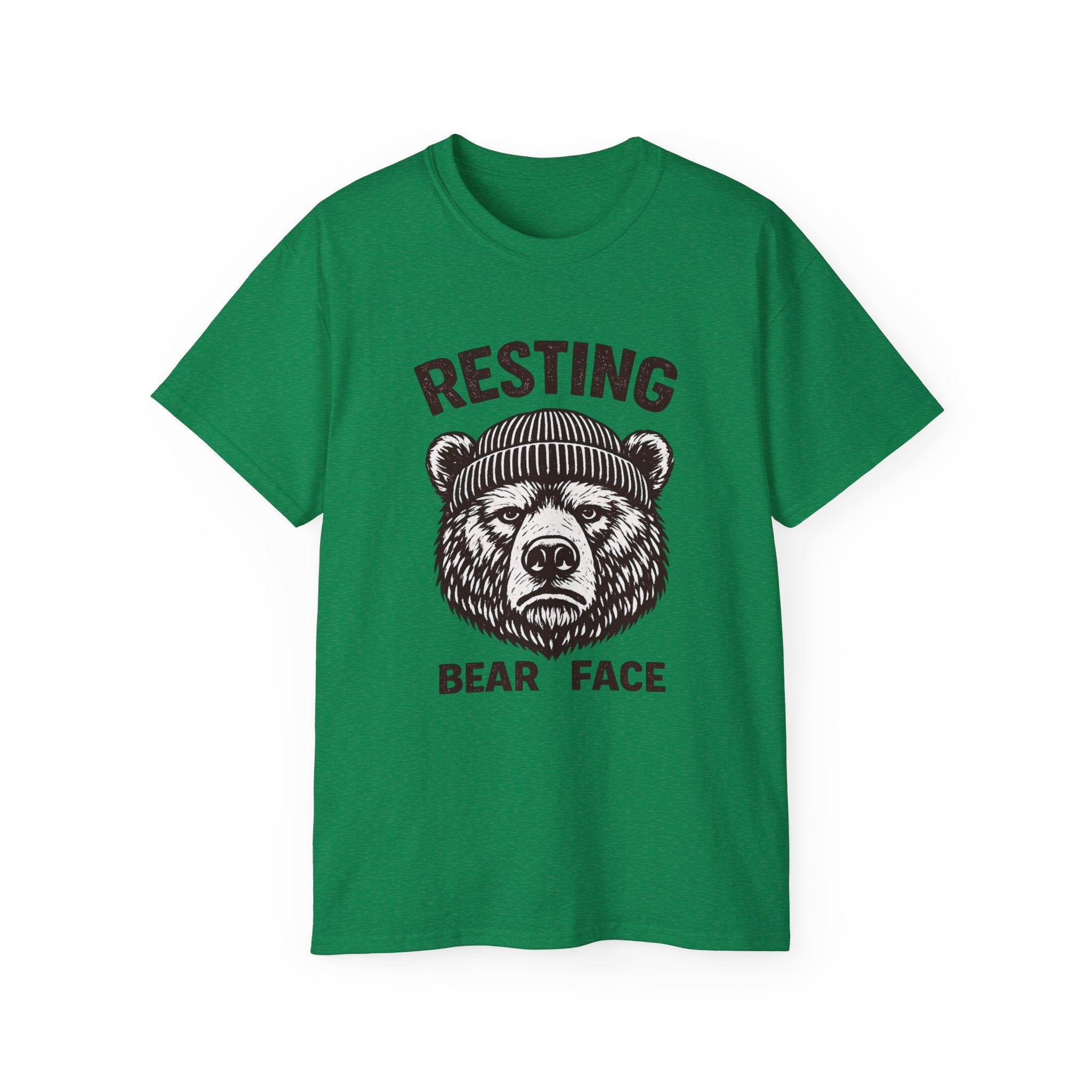 "Resting Bear Face" Graphic Tee, Funny Bear Illustration