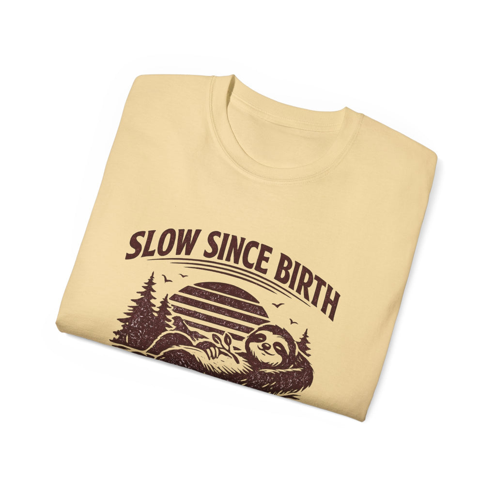 Slow Since Birth Sloth Tee — Funny Retro Nature T-Shirt